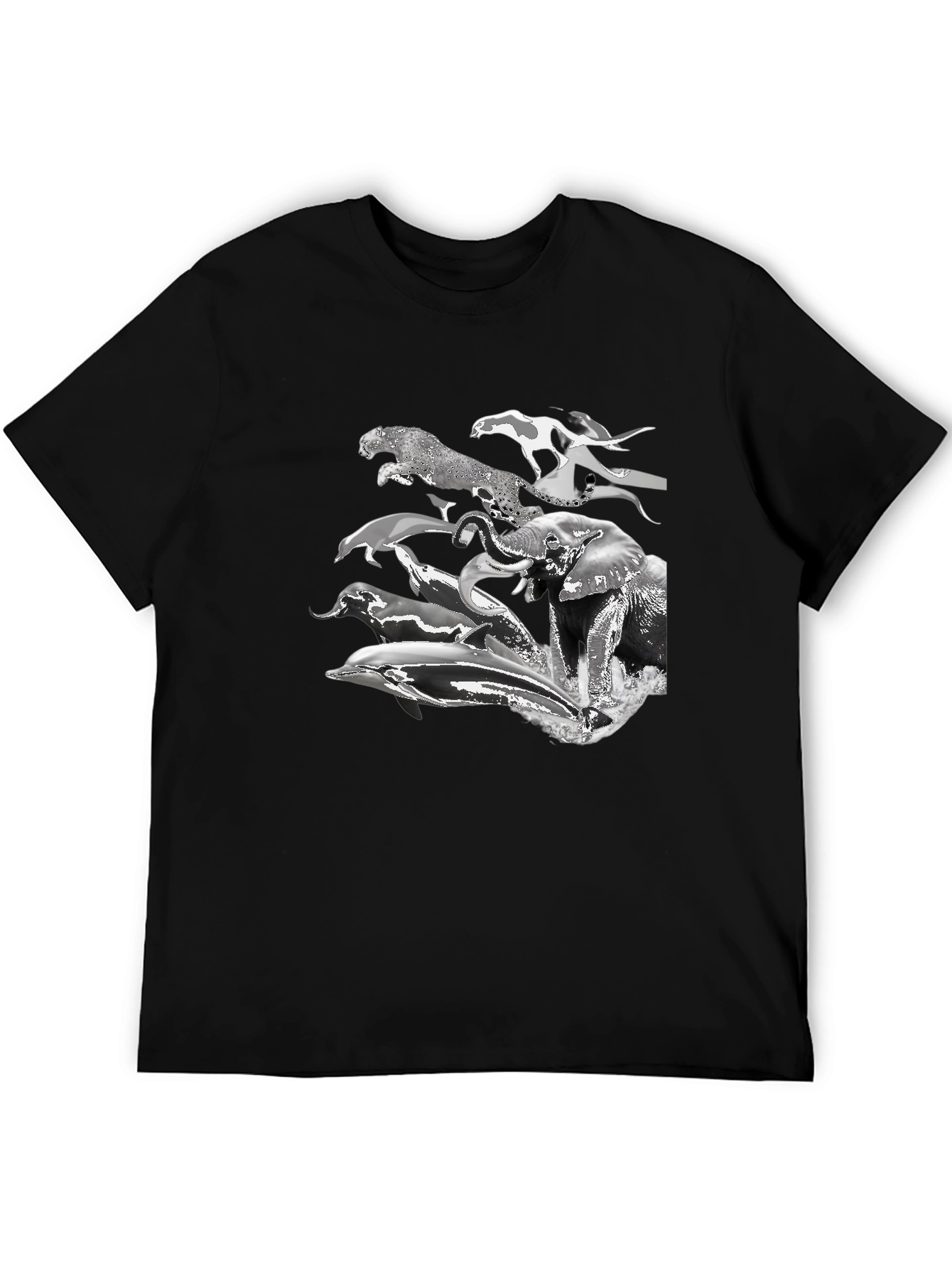 Animal Print Tee - Black