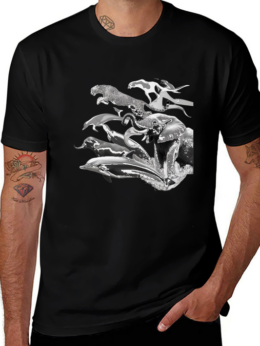 Animal Print Tee - Black
