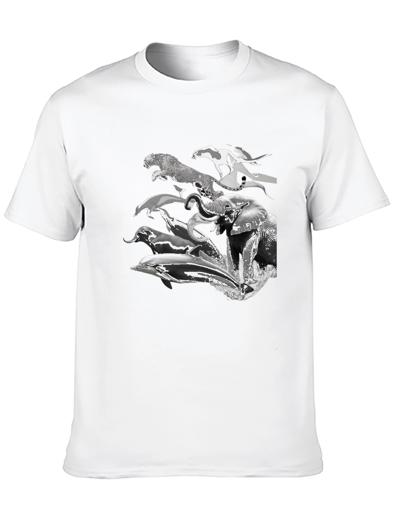 Animal Print Tee - Black