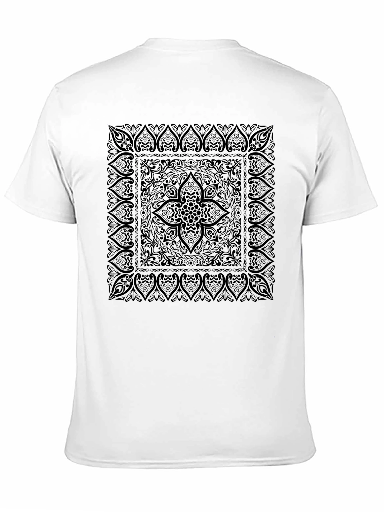 Elegant Black Bandana Print T-Shirt