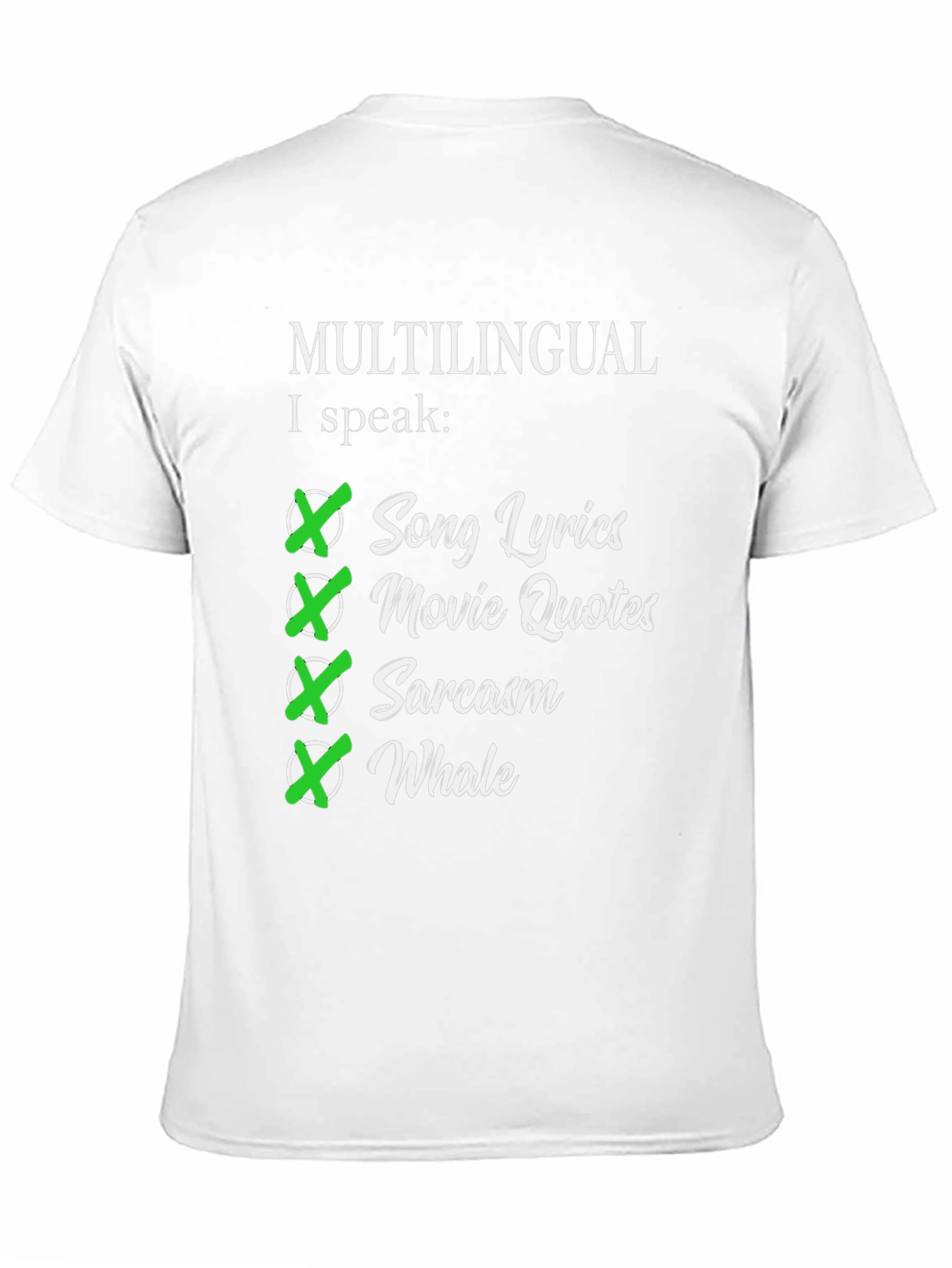 Multilingual I Speak Song Lyrics T-Shirt