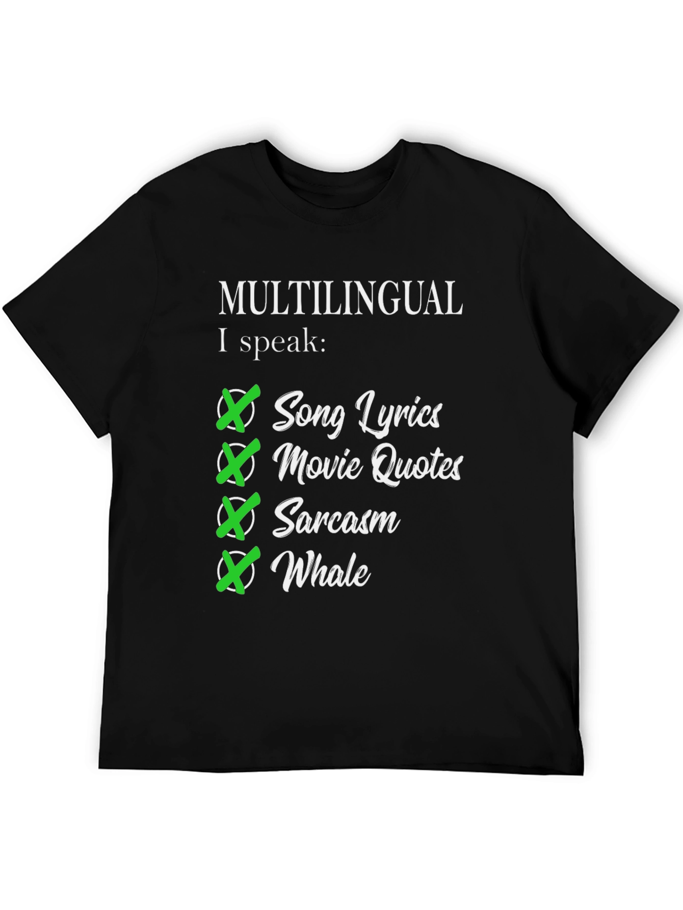Multilingual I Speak Song Lyrics T-Shirt