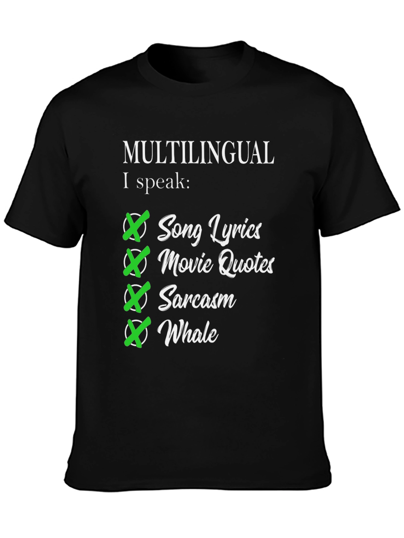 Multilingual I Speak Song Lyrics T-Shirt