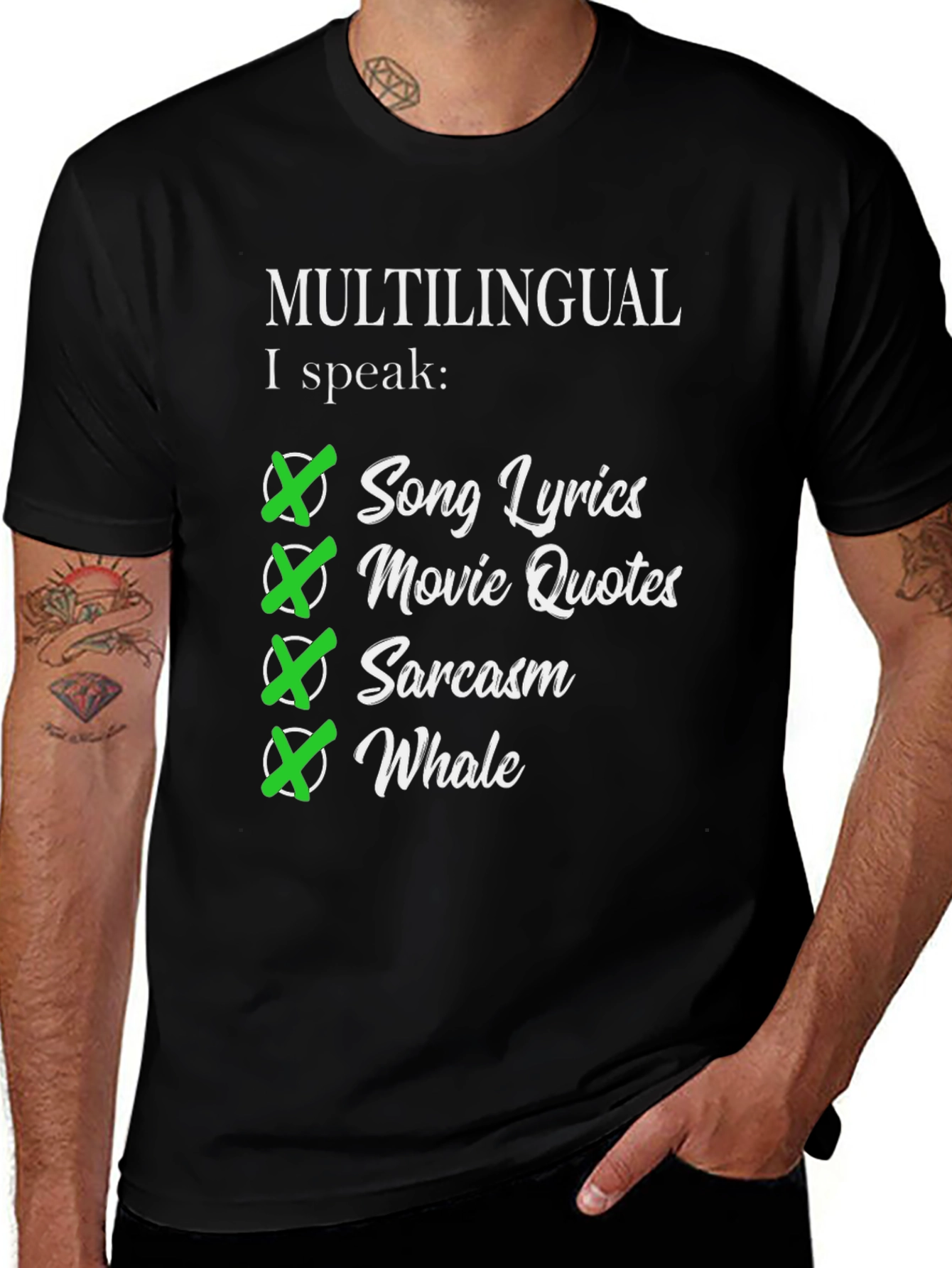 Multilingual I Speak Song Lyrics T-Shirt