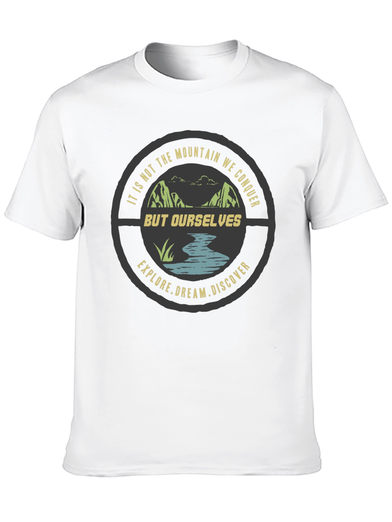 Mountain Conquer Graphic Tee - Explore Dream Discover