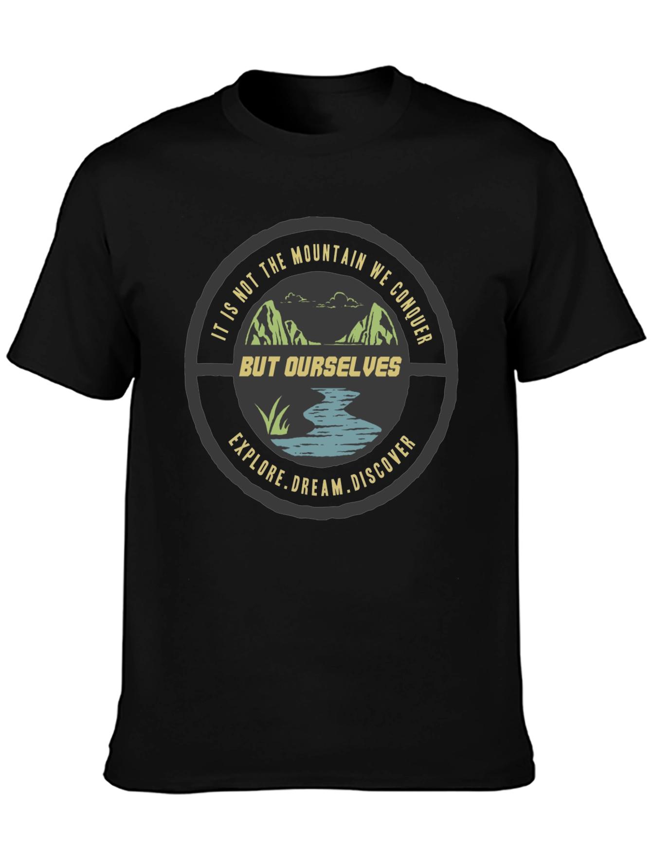Mountain Conquer Graphic Tee - Explore Dream Discover