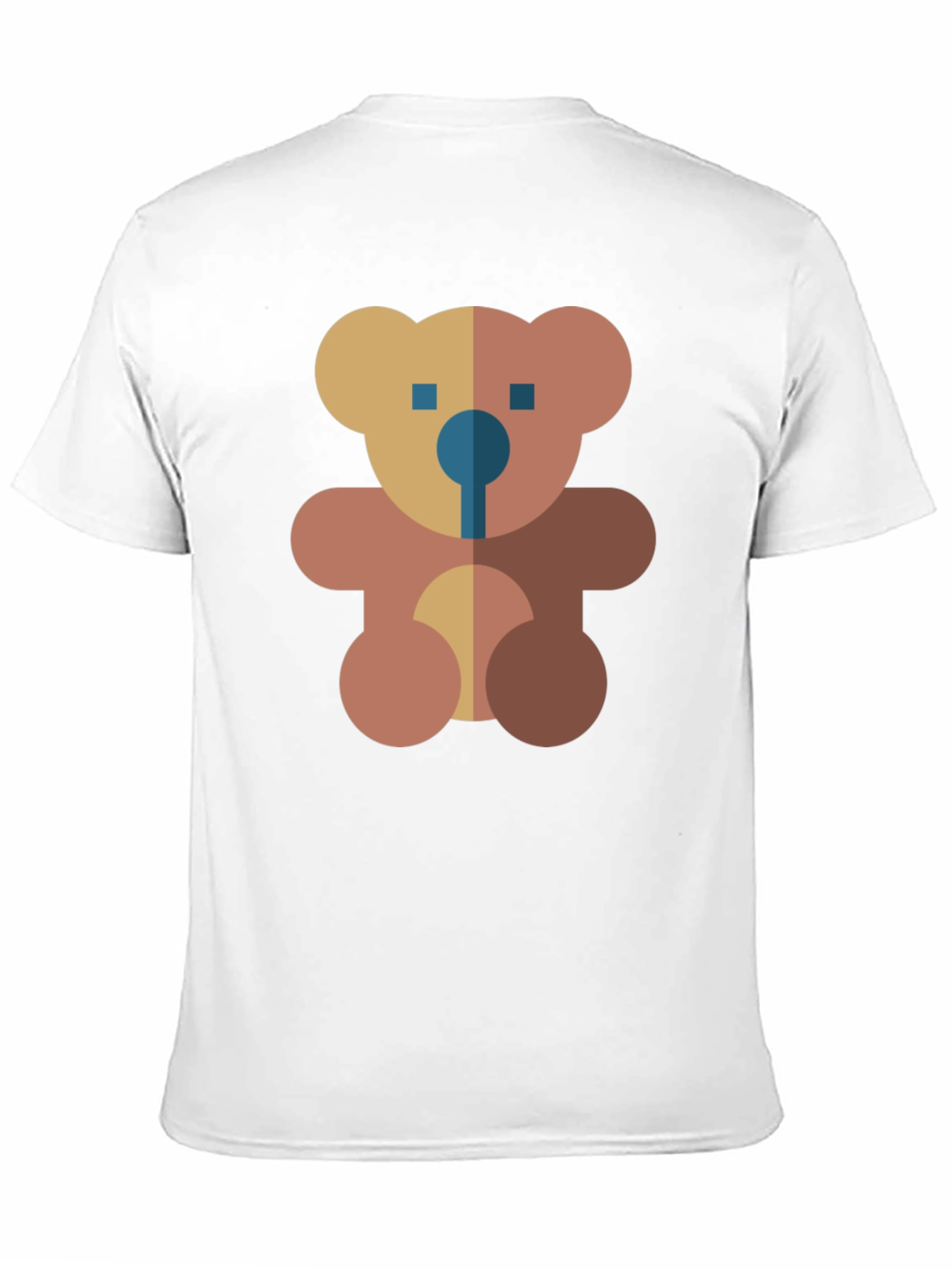 Geometric Teddy Bear Graphic Black T-Shirt