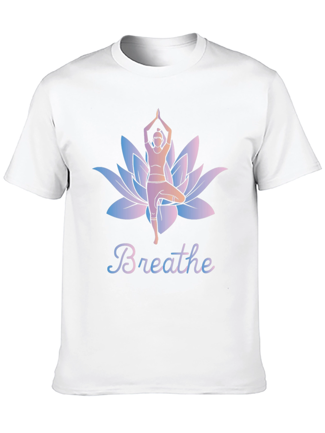 Breathe Yoga Lotus Flower T-Shirt - Mens Graphic Tee
