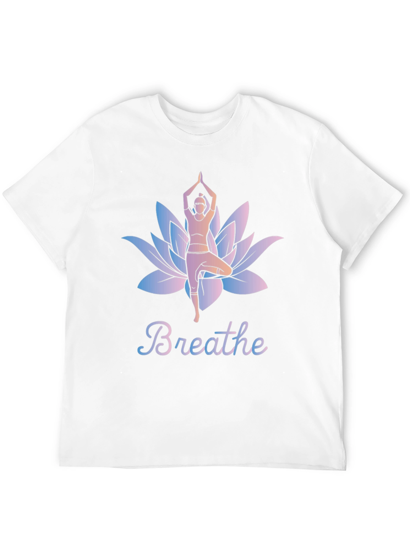 Breathe Yoga Lotus Flower T-Shirt - Mens Graphic Tee
