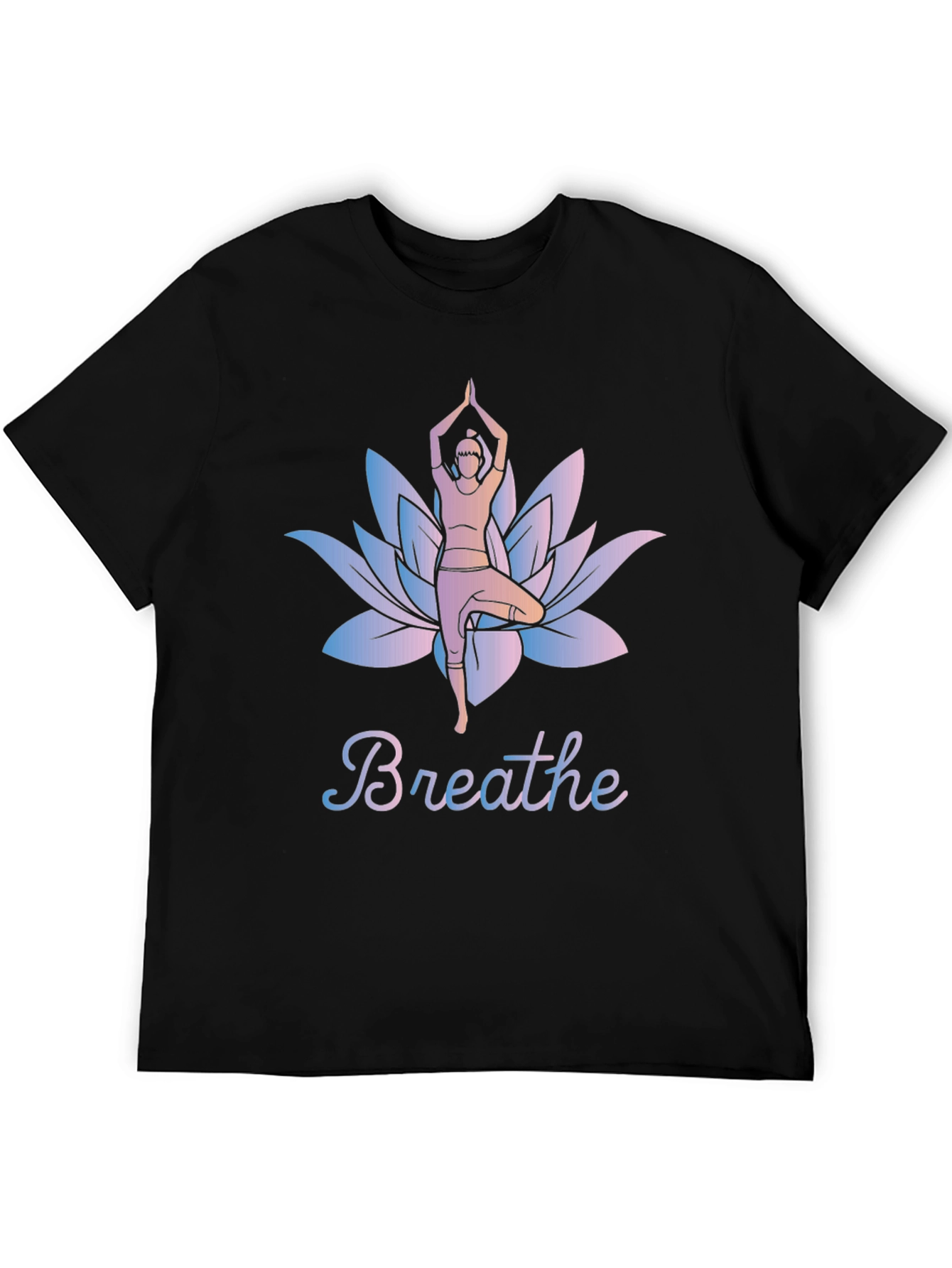 Breathe Yoga Lotus Flower T-Shirt - Mens Graphic Tee