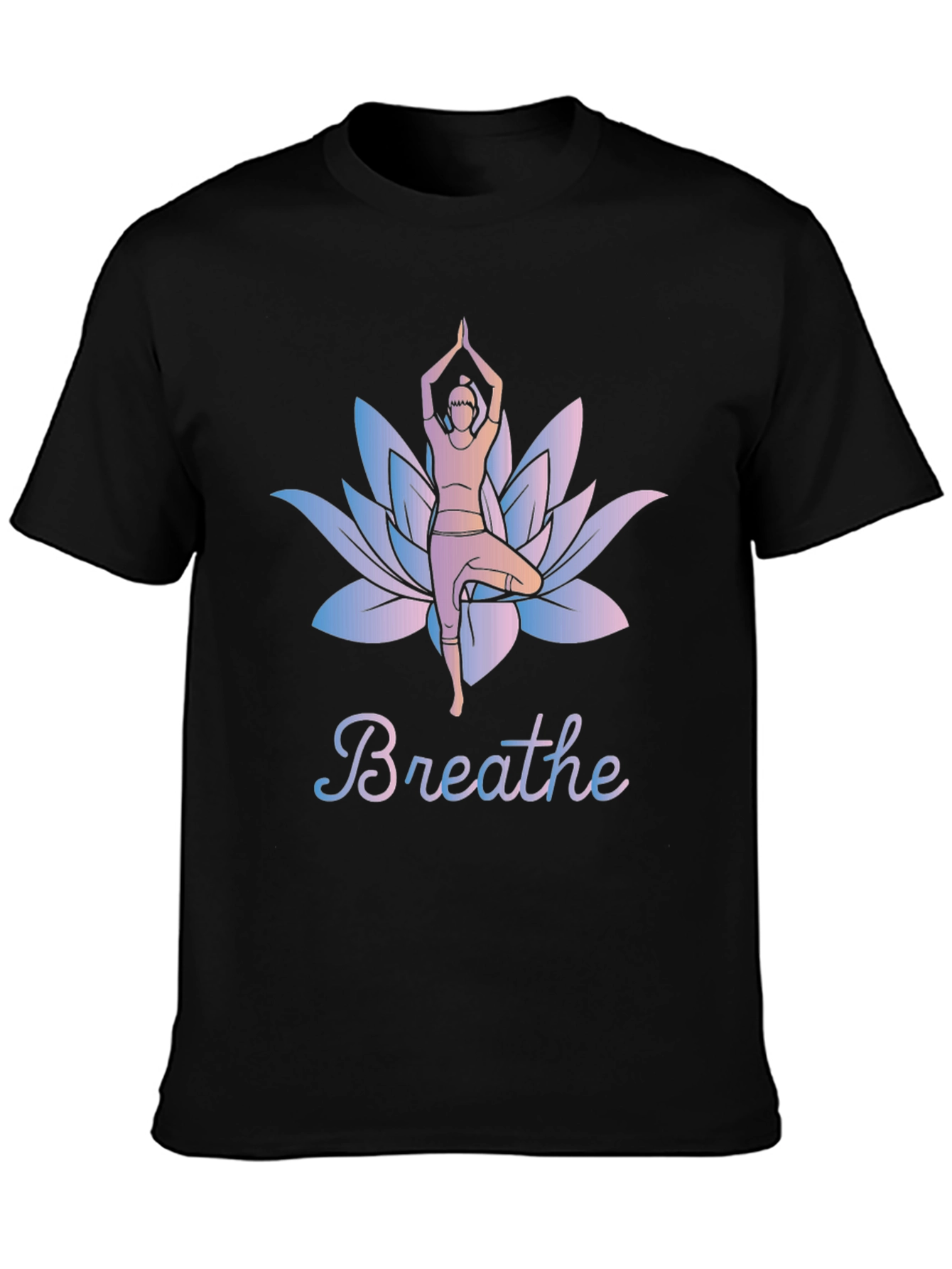 Breathe Yoga Lotus Flower T-Shirt - Mens Graphic Tee
