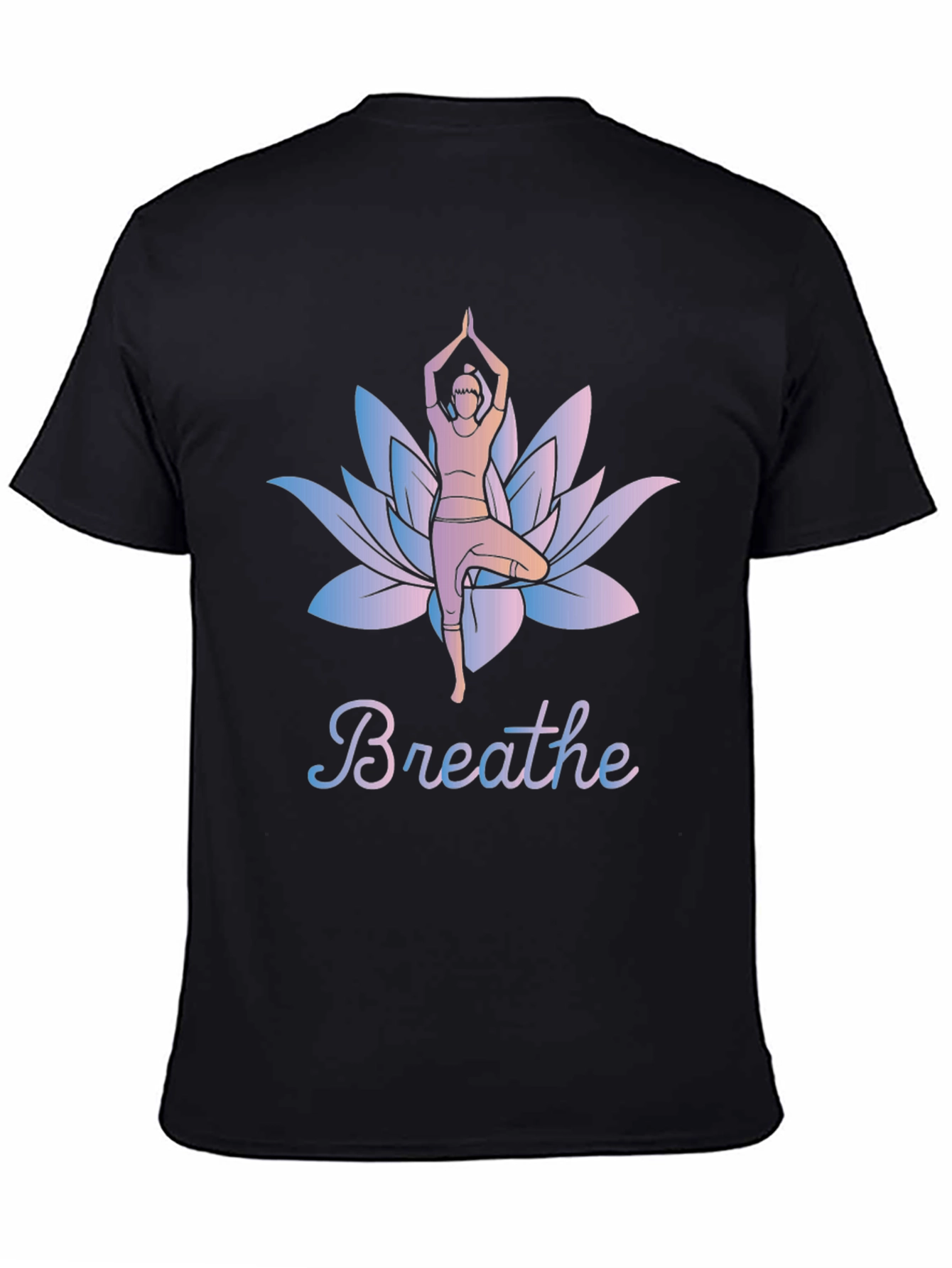 Breathe Yoga Lotus Flower T-Shirt - Mens Graphic Tee