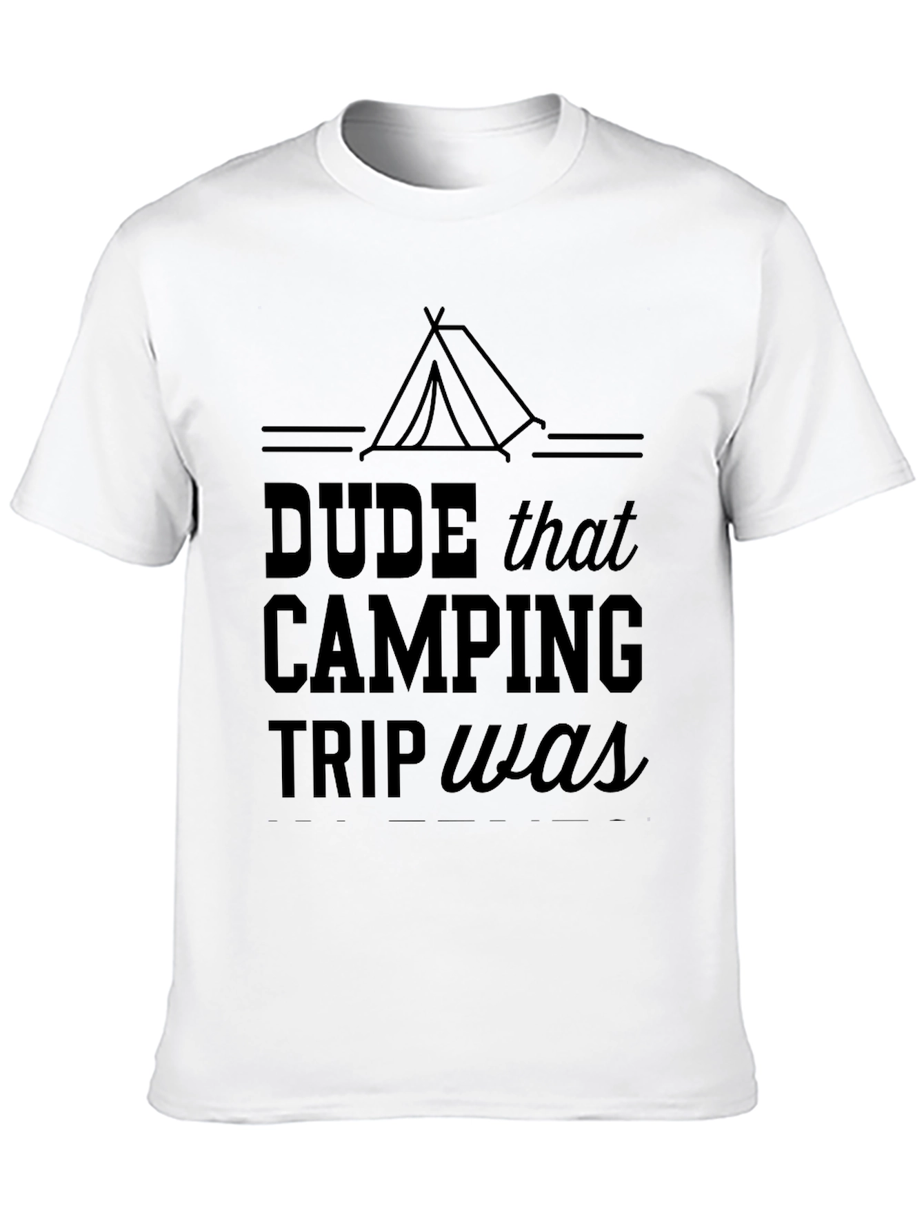 Dude Camping Trip Black Graphic T-Shirt