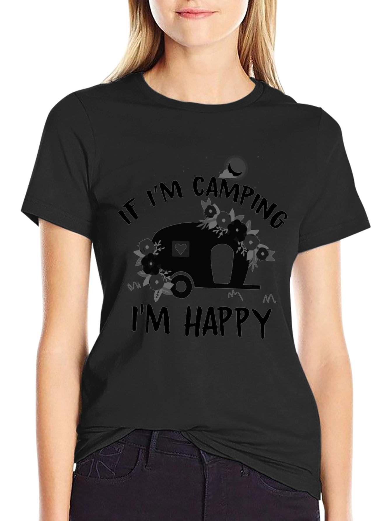 Camping Camper T-Shirt: If Im Camping Im Happy Tee