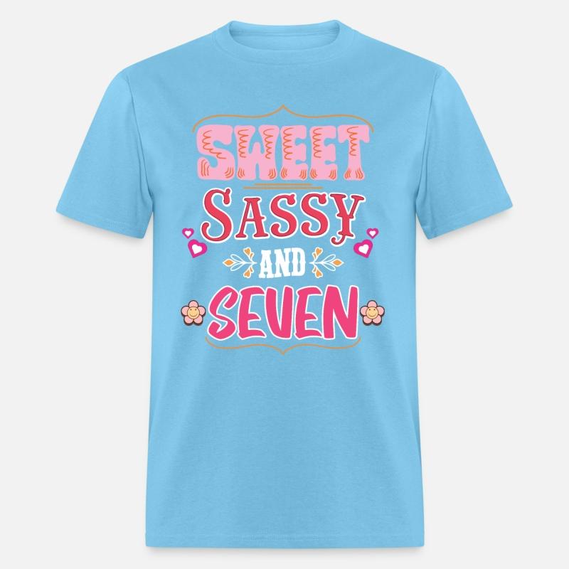 Kids Happy 7th Birthday Sweet Sassy and Seven Girl