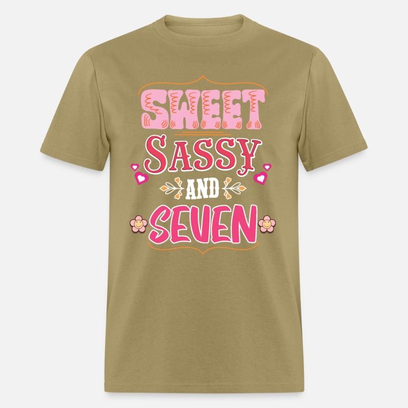 Kids Happy 7th Birthday Sweet Sassy and Seven Girl