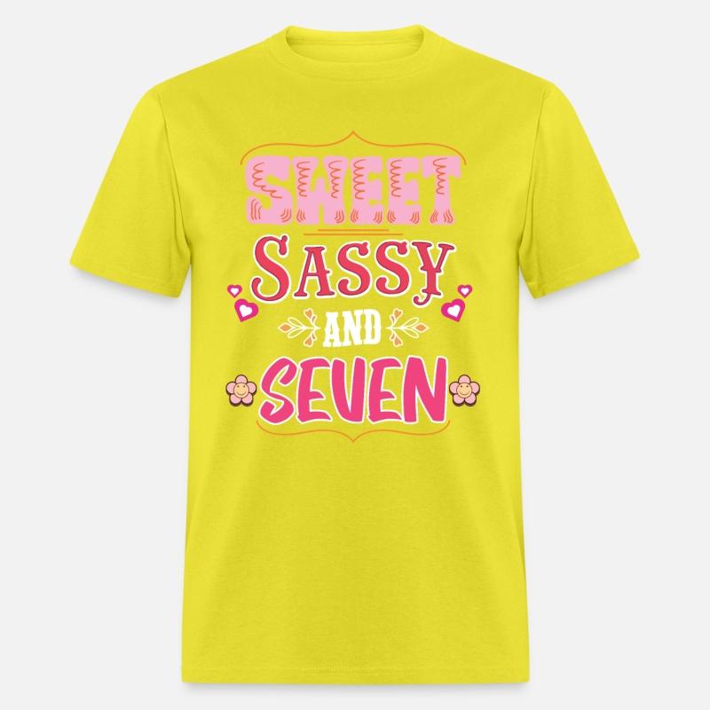 Kids Happy 7th Birthday Sweet Sassy and Seven Girl