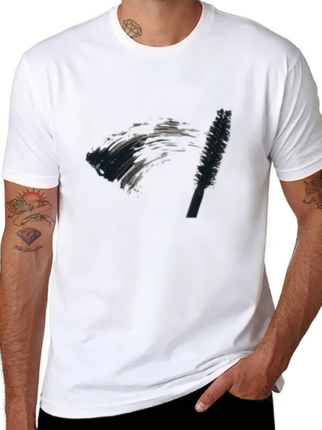 Mascara Brush Graphic Tee - Unisex Black T-Shirt