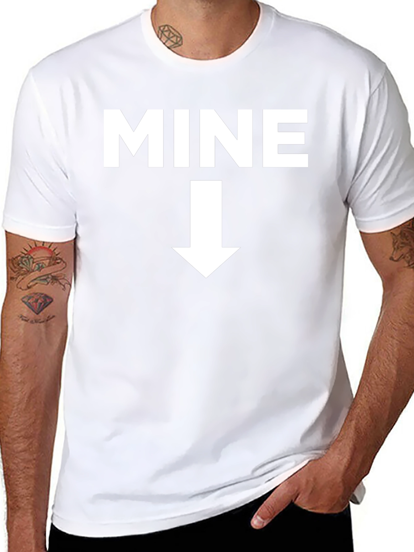 MINE Arrow Novelty Graphic T-Shirt - Black
