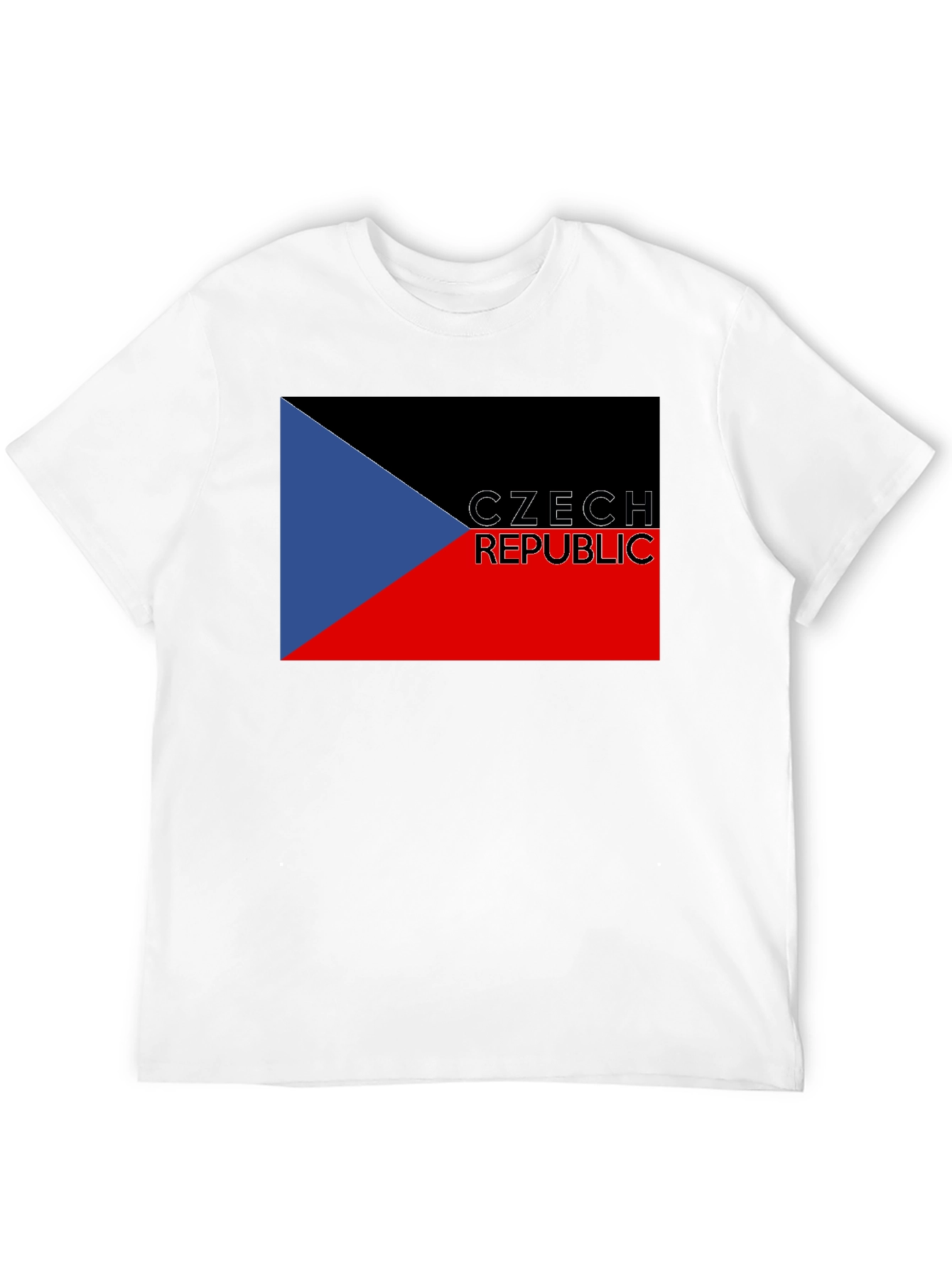 Czech Republic Flag T-Shirt - Black