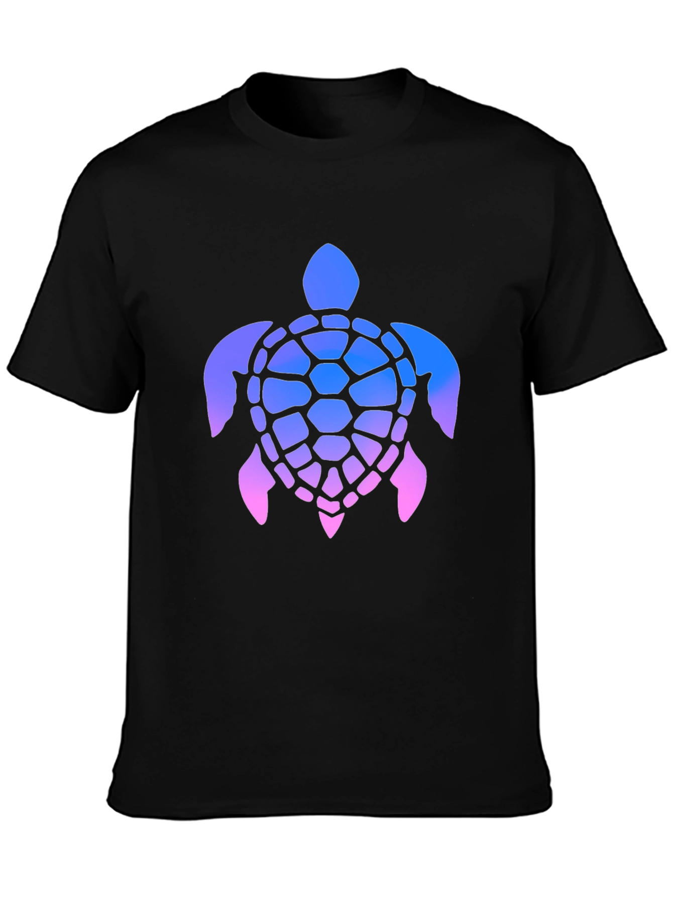 Gradient Turtle Graphic Tee - Stylish Mens Black T-Shirt