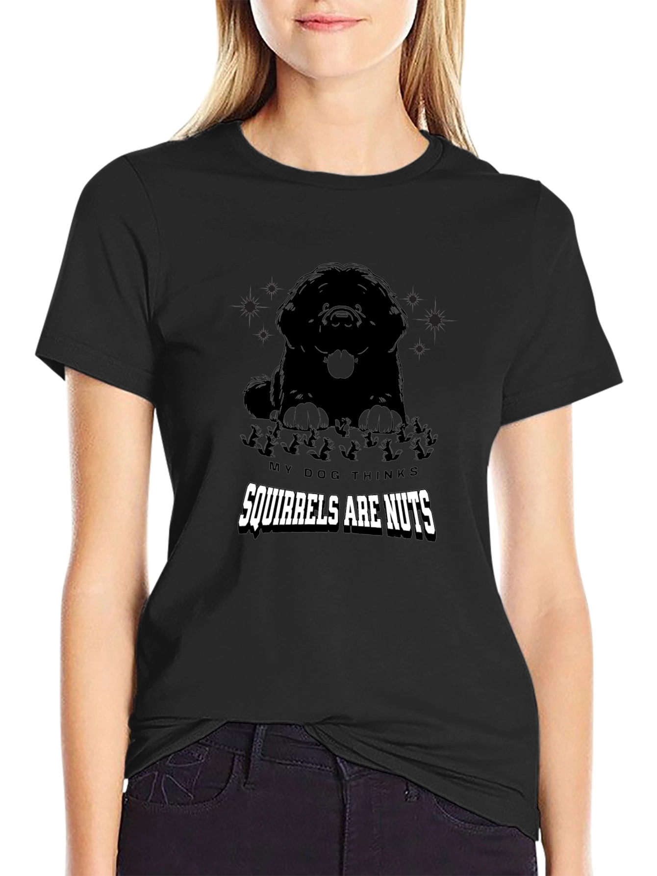 Dog Thinks Squirrels Are Nuts Graphic T-Shirt