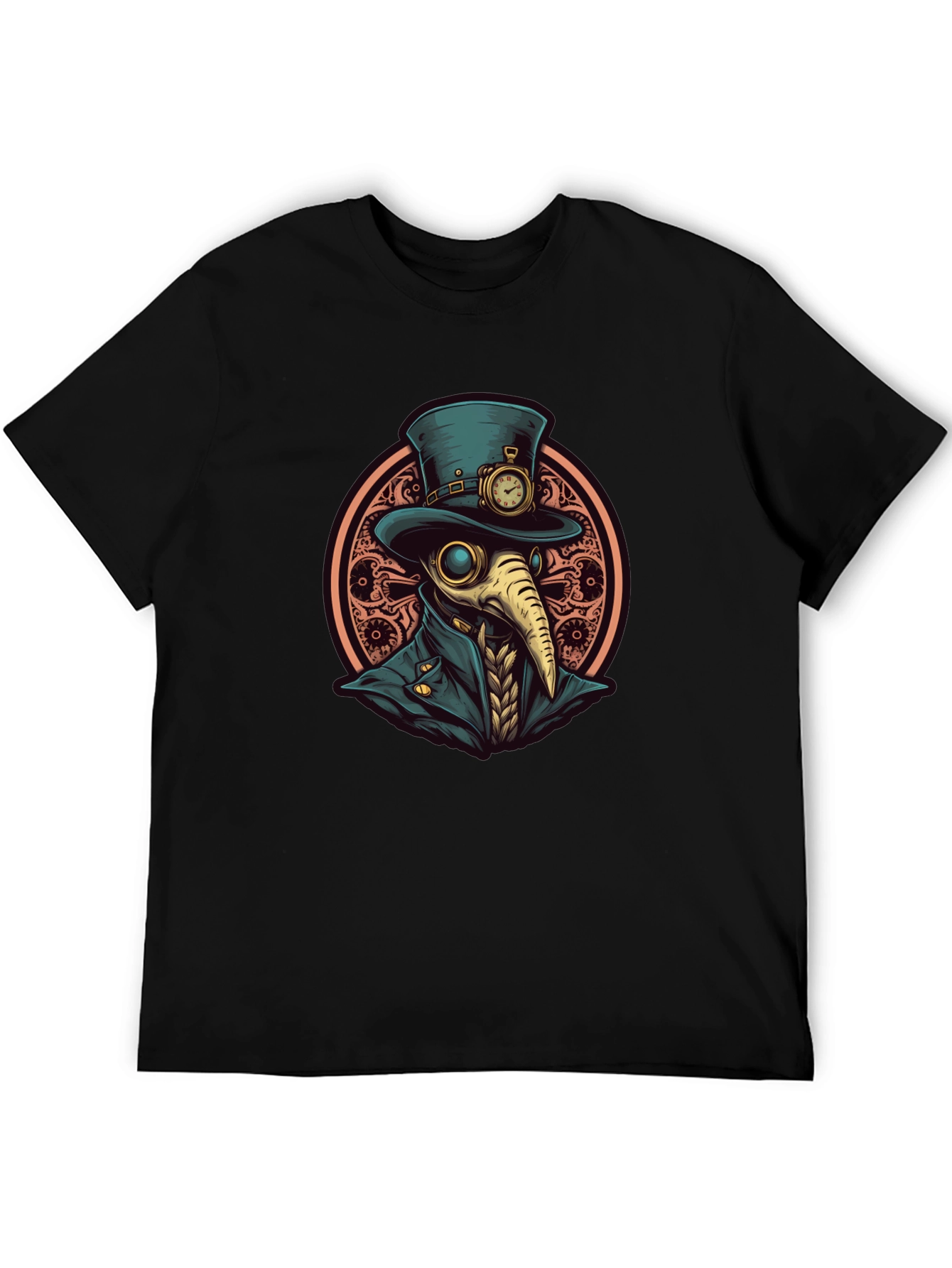 Steampunk Plague Doctor Graphic Tee - Black