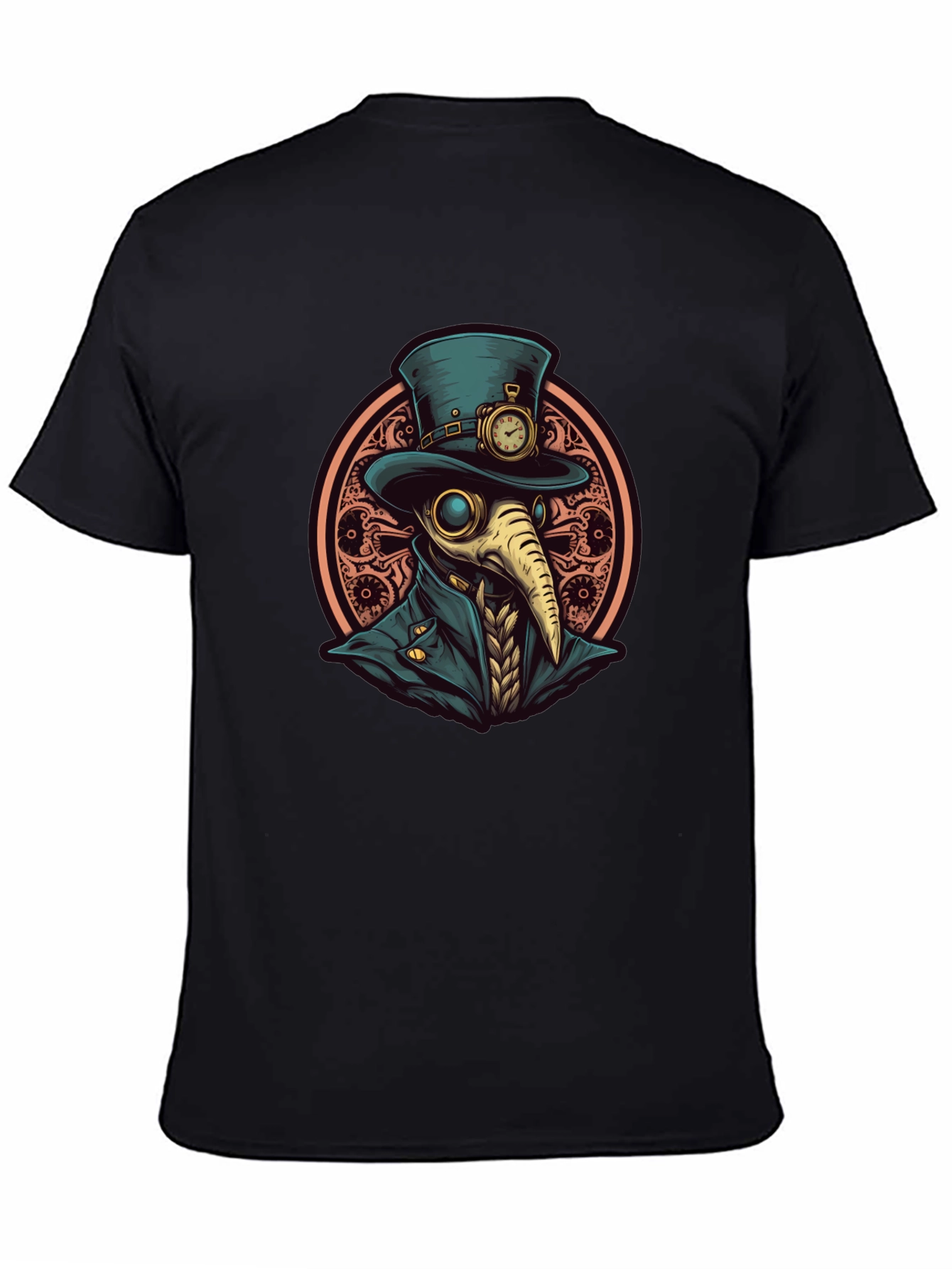 Steampunk Plague Doctor Graphic Tee - Black
