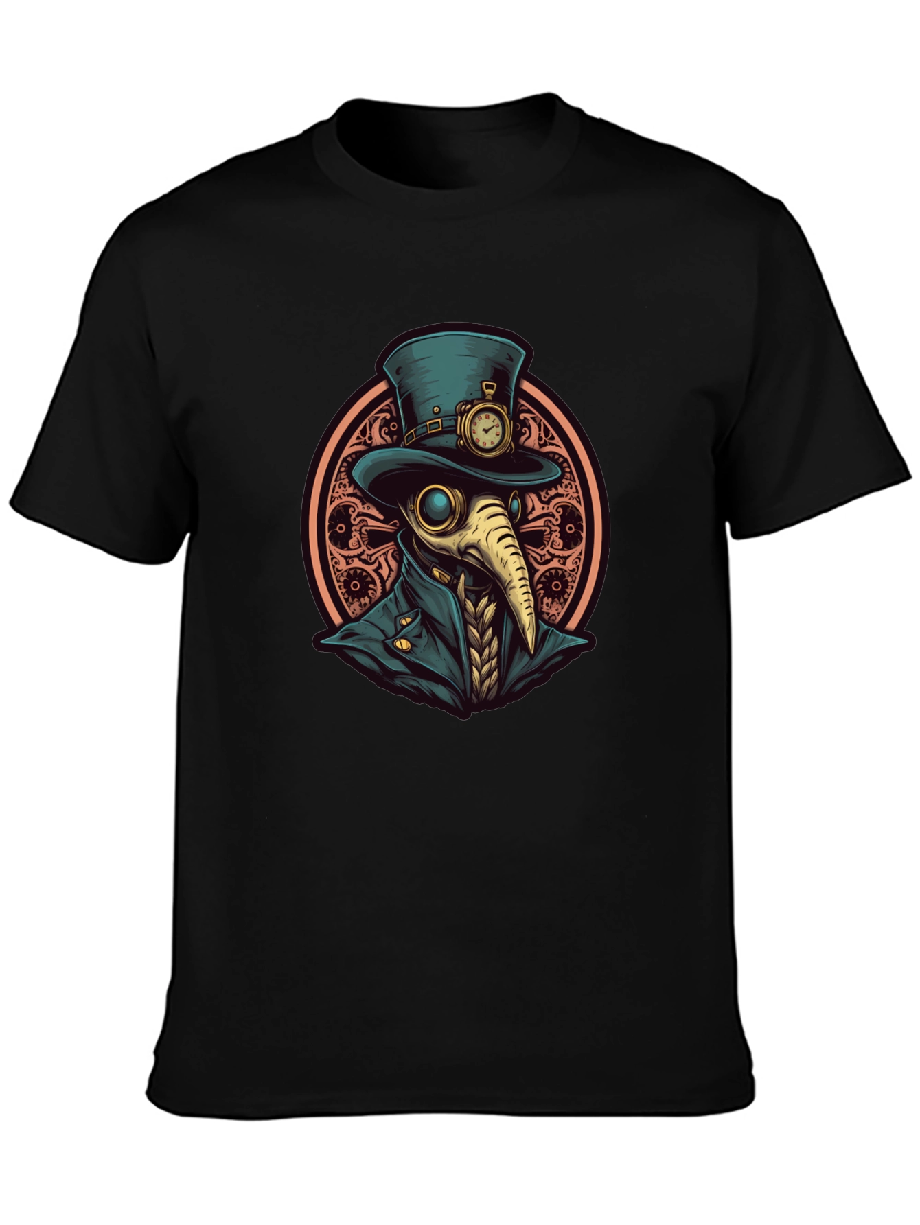 Steampunk Plague Doctor Graphic Tee - Black