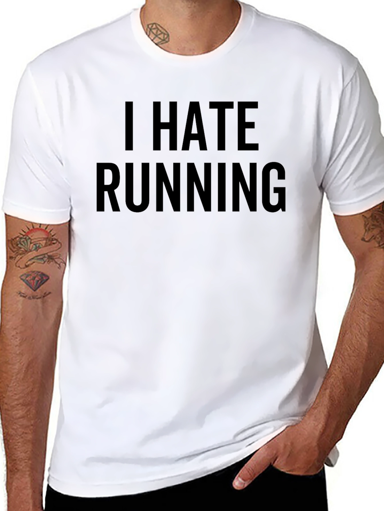 I Hate Running Black Graphic Tee
