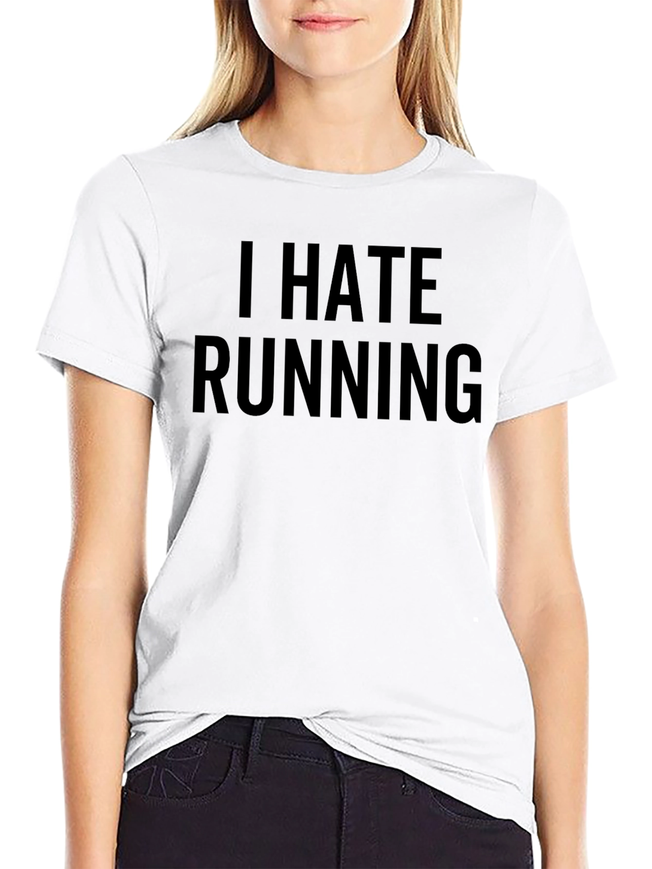 I Hate Running Black Graphic Tee