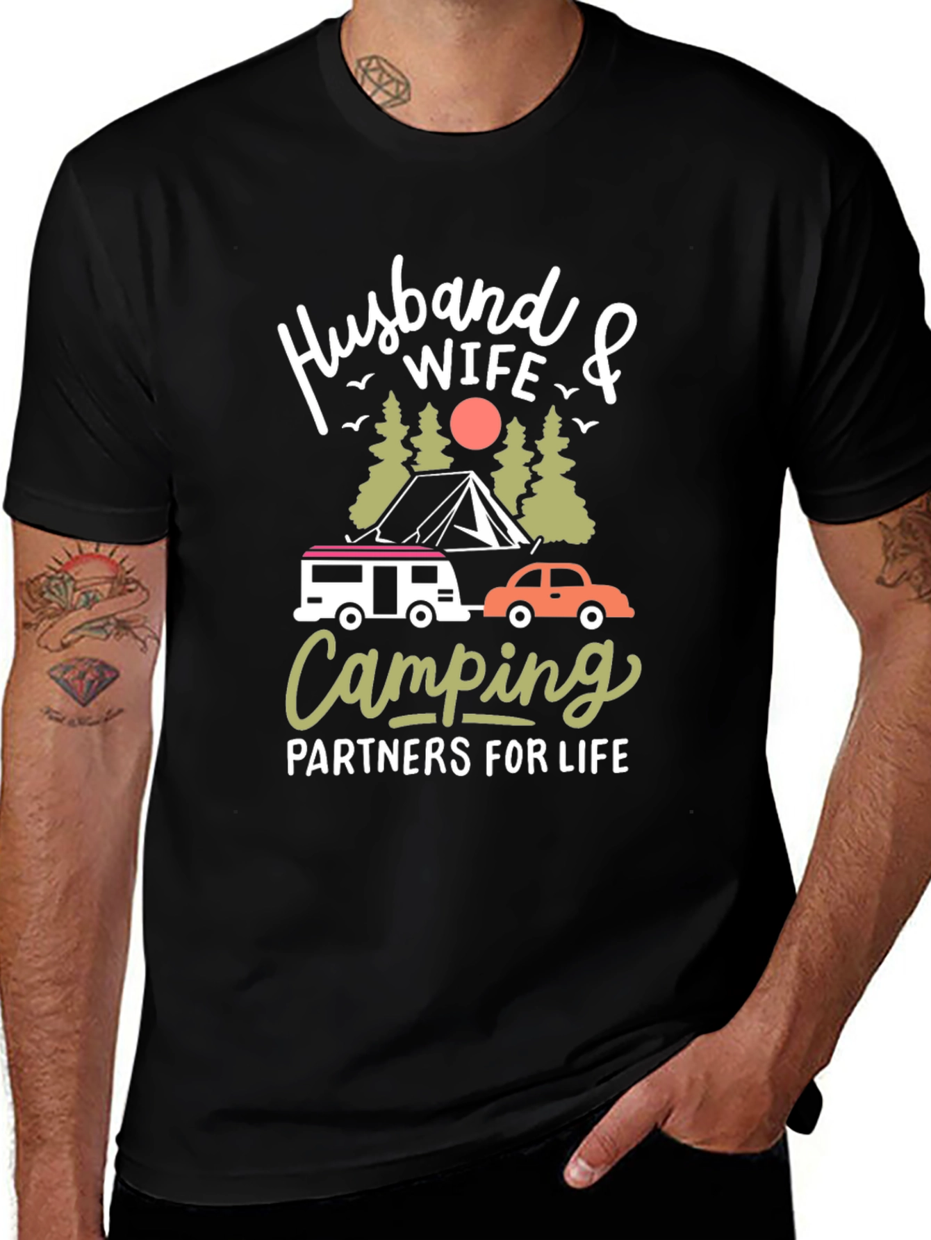 Husband Wife Camping Partners T-Shirt