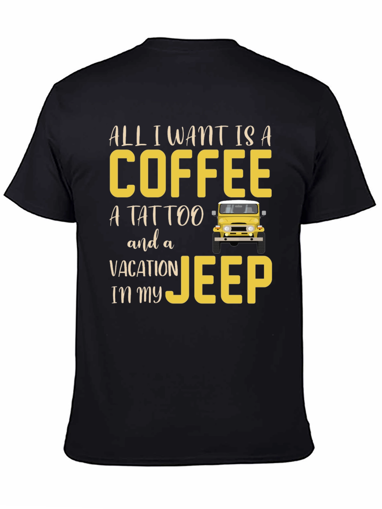 Coffee Tattoo Vacation Jeep T-Shirt