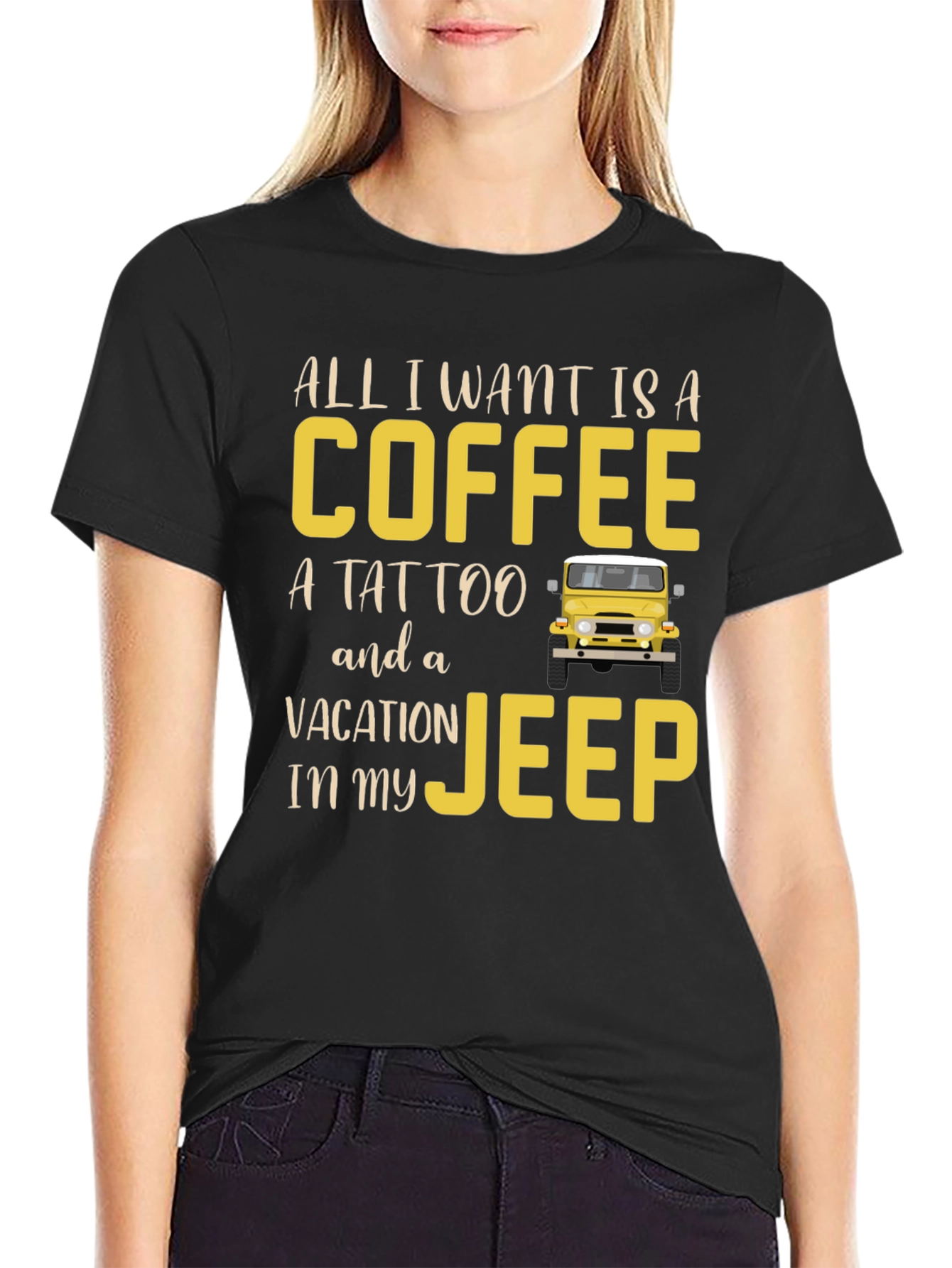 Coffee Tattoo Vacation Jeep T-Shirt