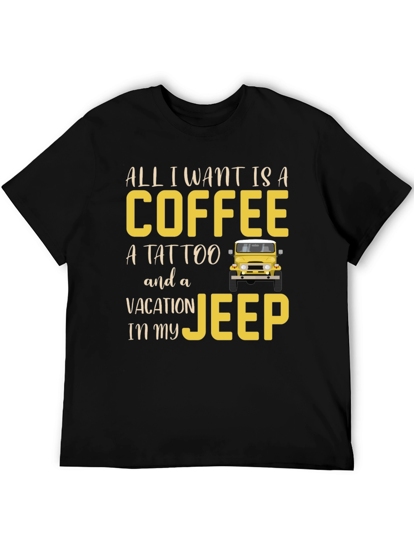 Coffee Tattoo Vacation Jeep T-Shirt