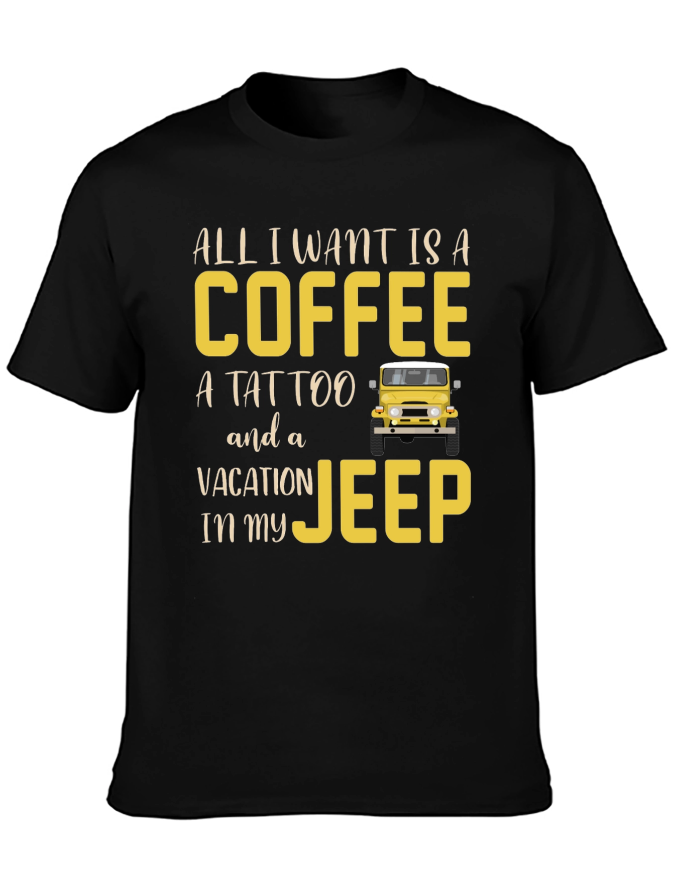 Coffee Tattoo Vacation Jeep T-Shirt