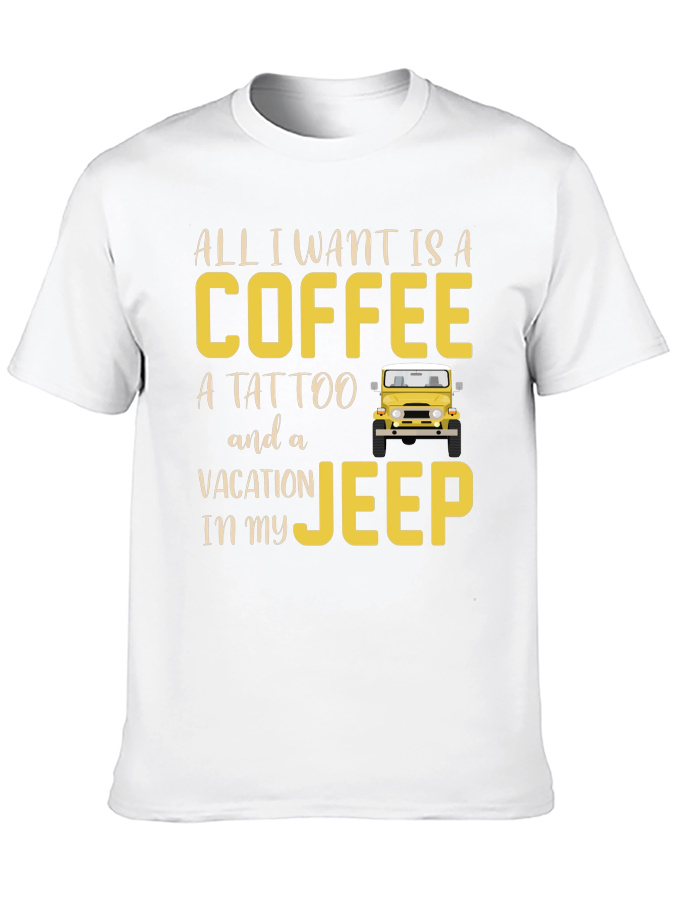 Coffee Tattoo Vacation Jeep T-Shirt