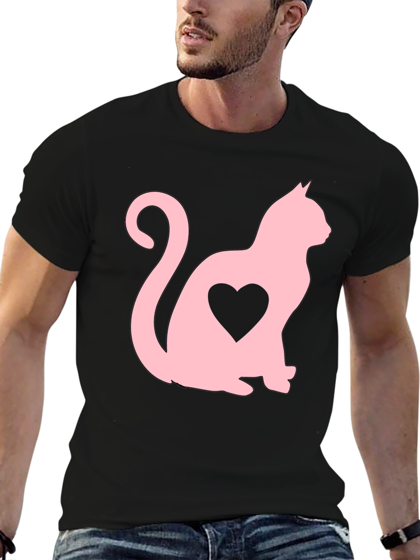 Cat Heart T-Shirt - Stylish Graphic Tee