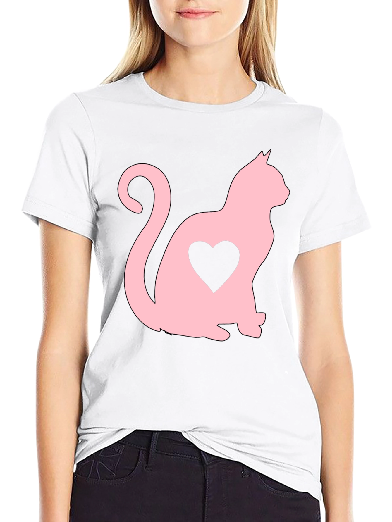 Cat Heart T-Shirt - Stylish Graphic Tee