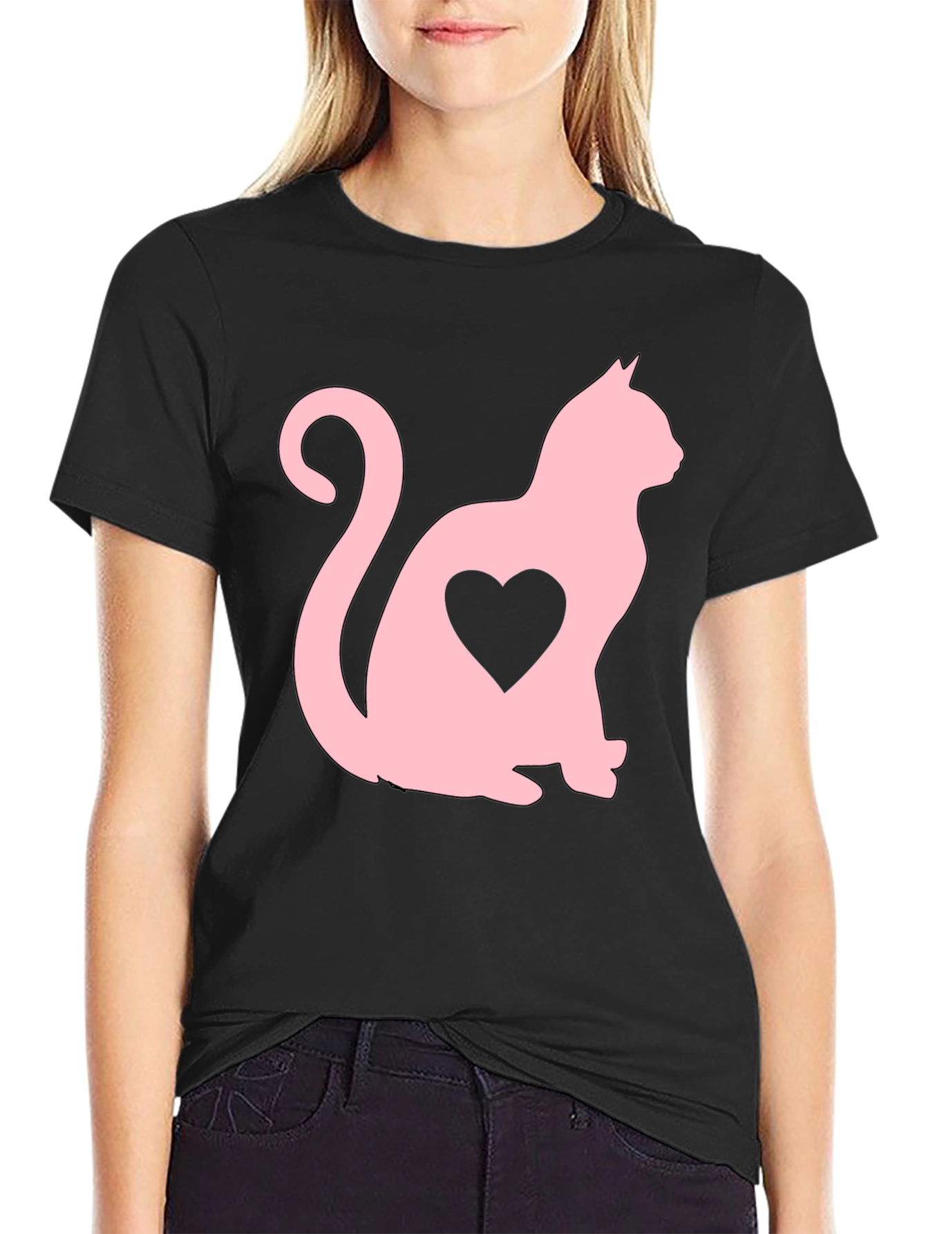 Cat Heart T-Shirt - Stylish Graphic Tee