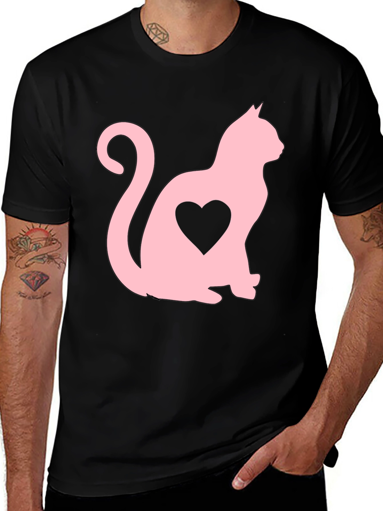 Cat Heart T-Shirt - Stylish Graphic Tee