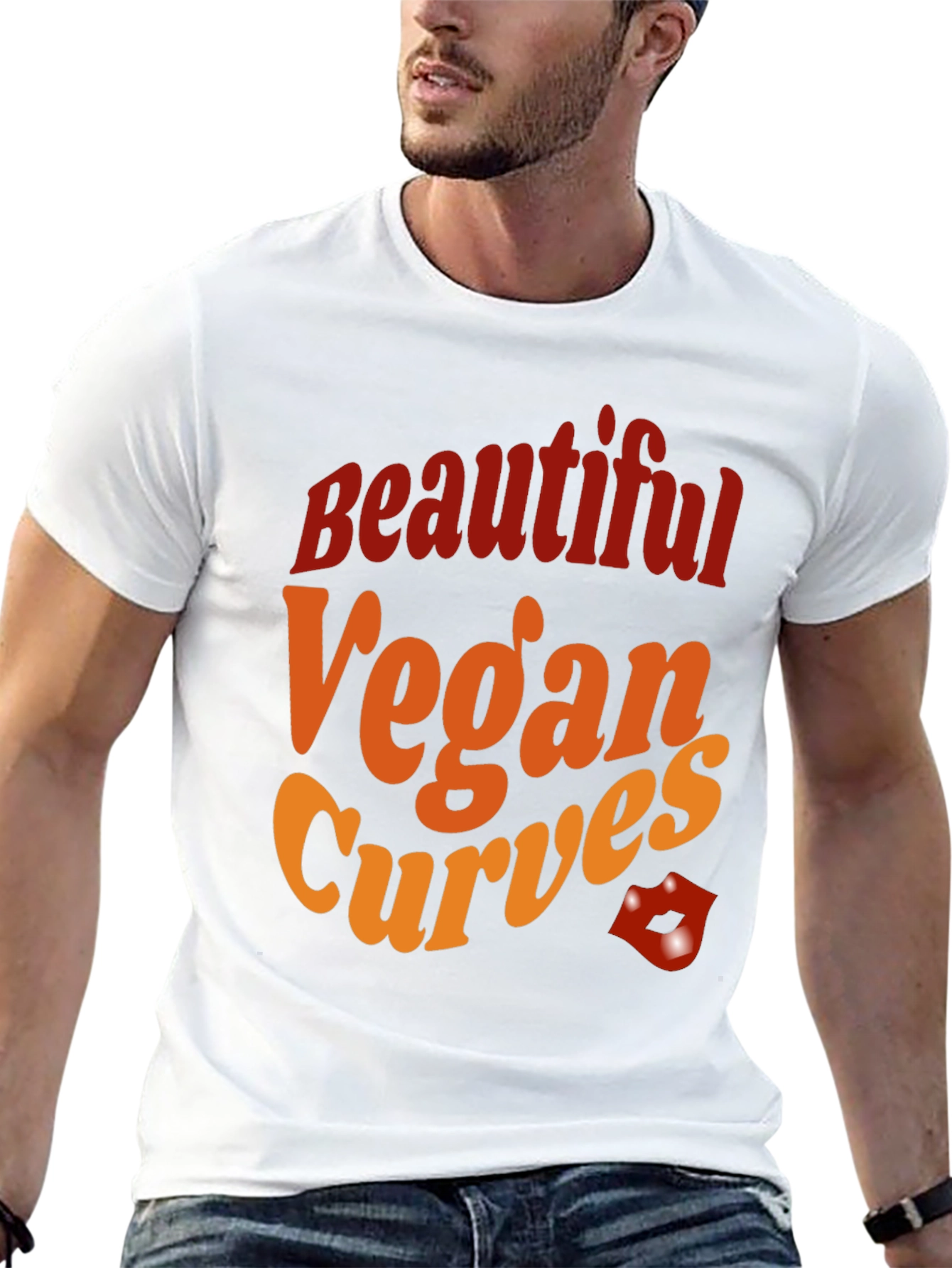 Beautiful Vegan Curves T-Shirt - Bold Graphic Tee