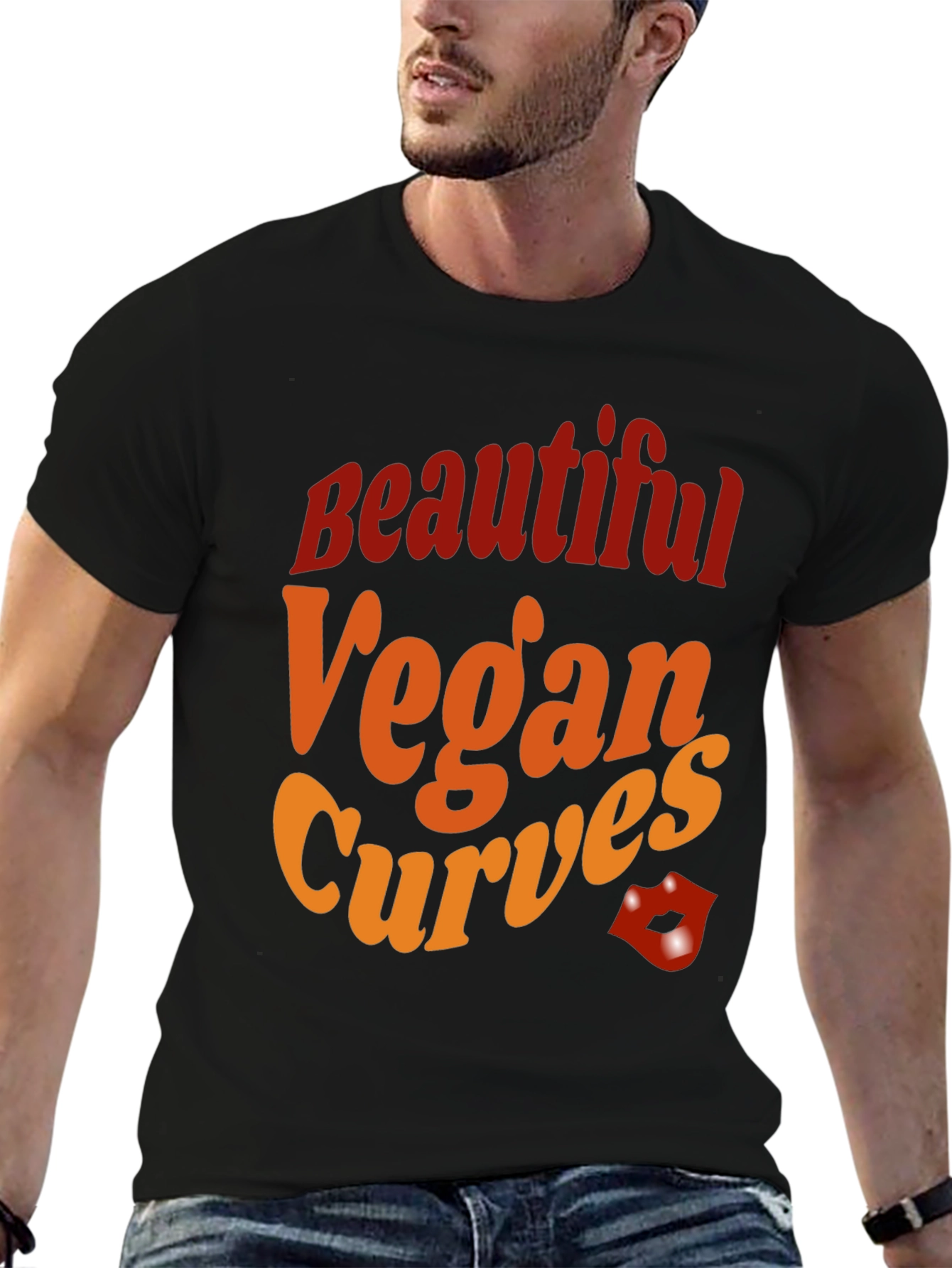 Beautiful Vegan Curves T-Shirt - Bold Graphic Tee