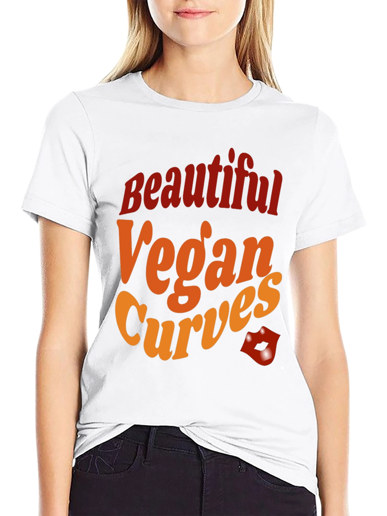 Beautiful Vegan Curves T-Shirt - Bold Graphic Tee