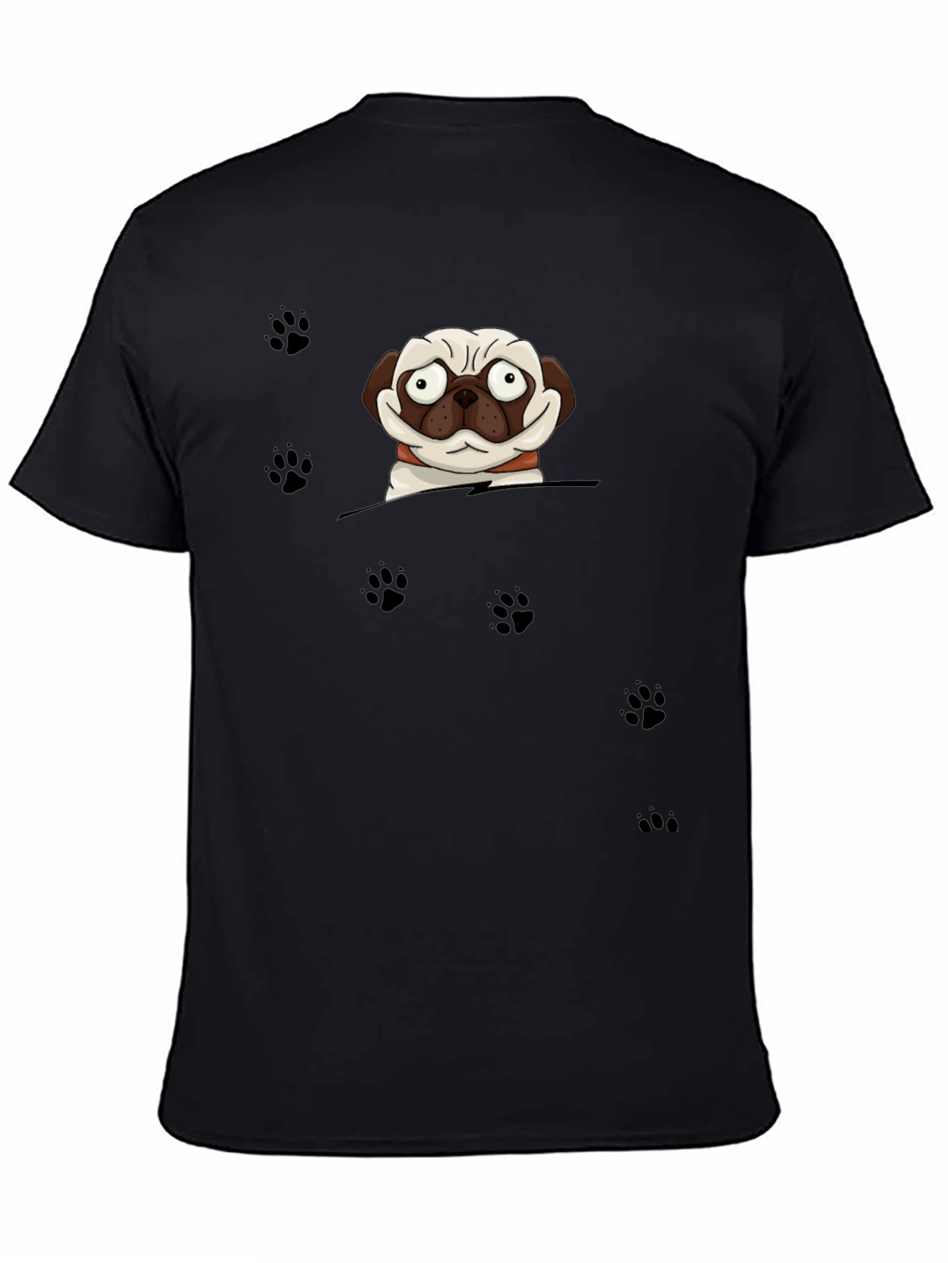 Cartoon Pug Dog Peek T-Shirt