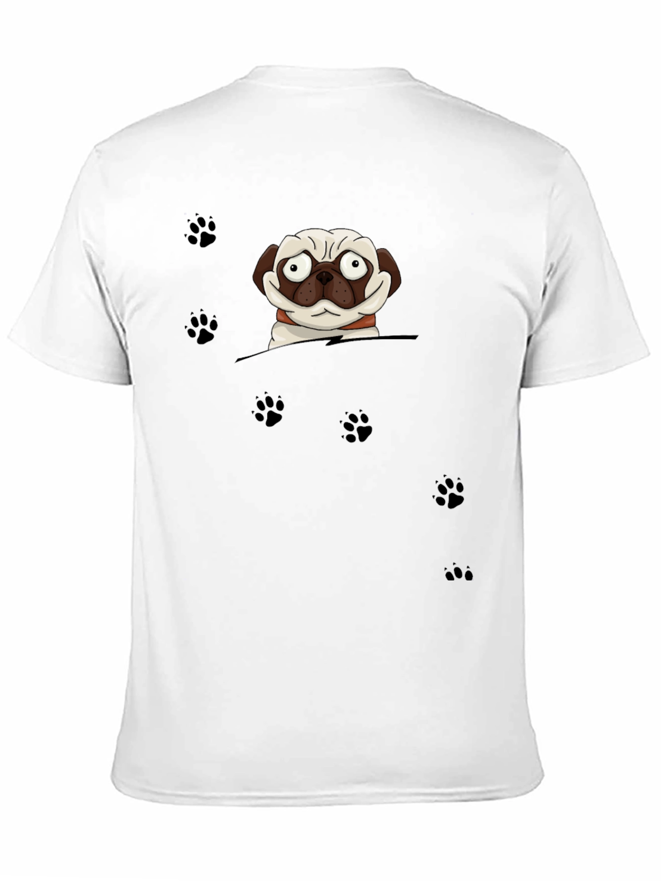 Cartoon Pug Dog Peek T-Shirt