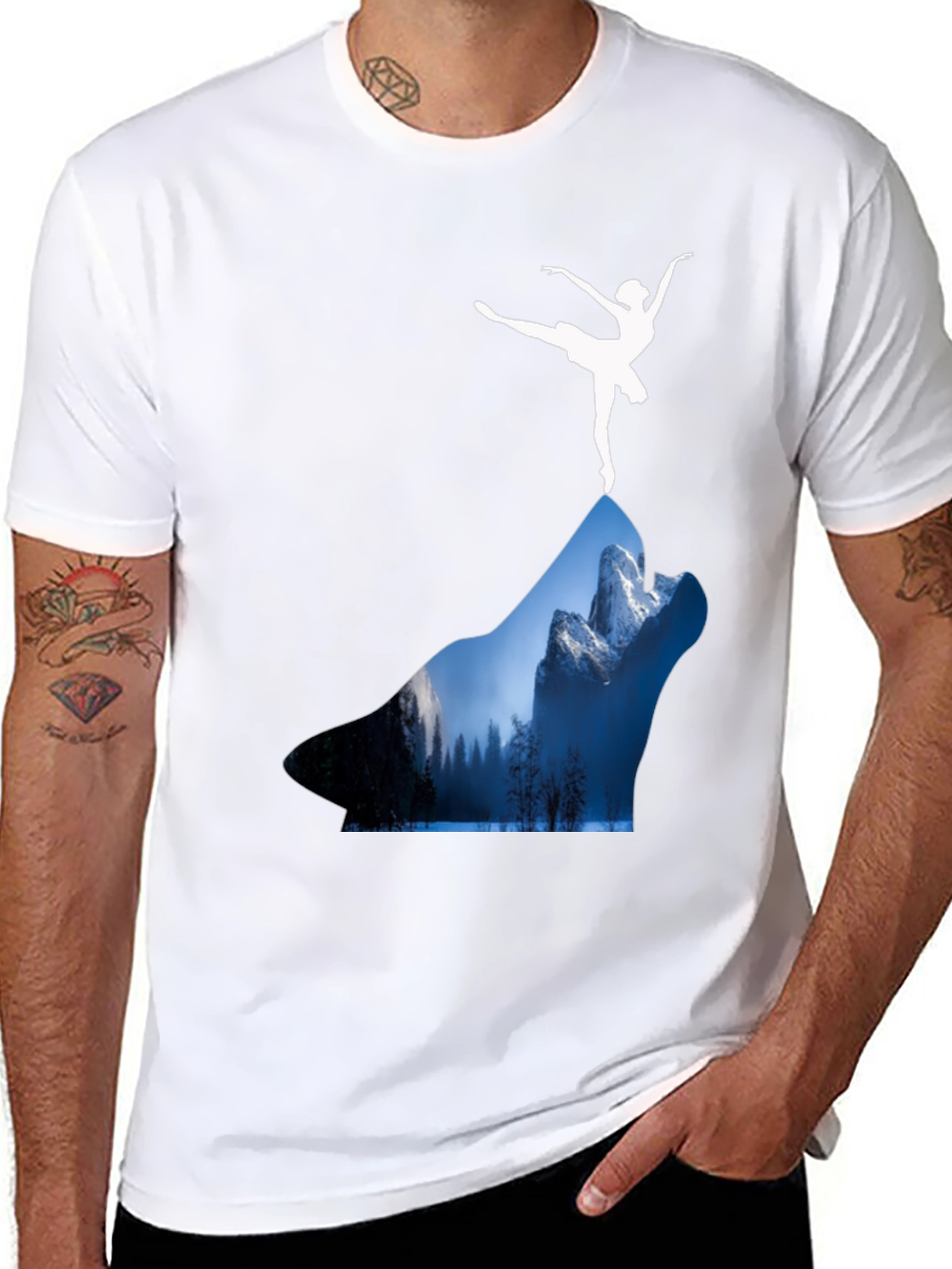 Wolf Landscape T-Shirt - Ballerina Design