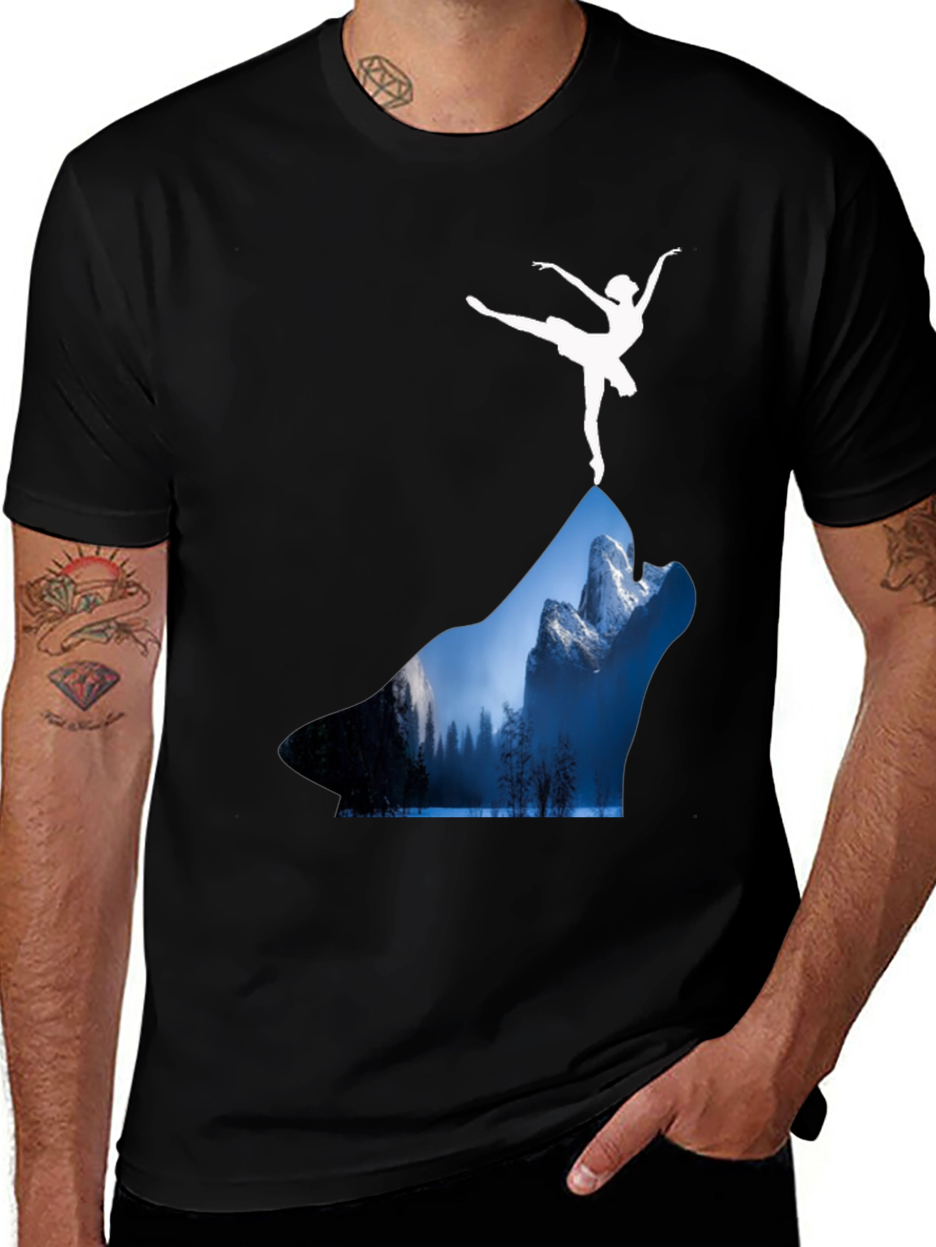 Wolf Landscape T-Shirt - Ballerina Design
