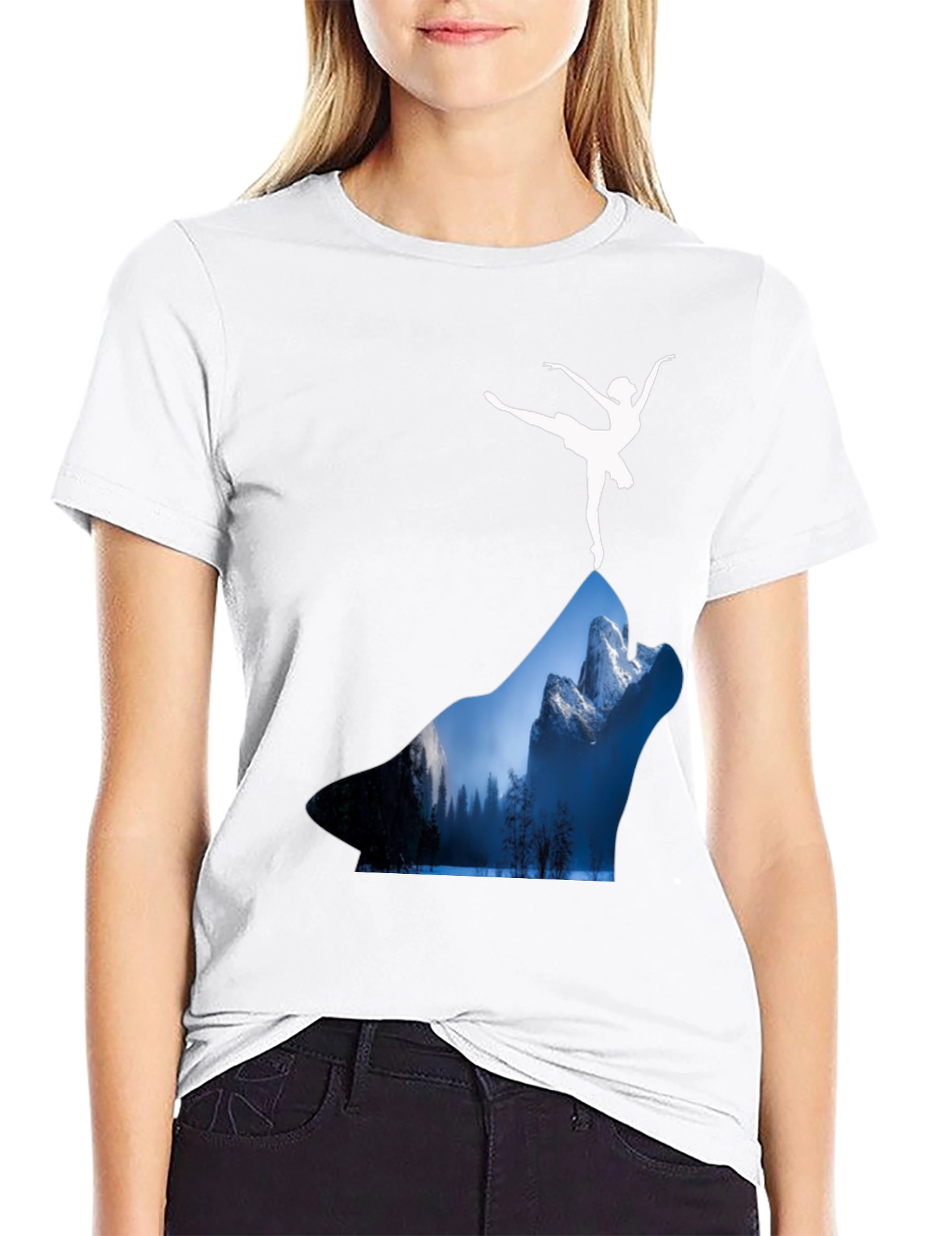 Wolf Landscape T-Shirt - Ballerina Design