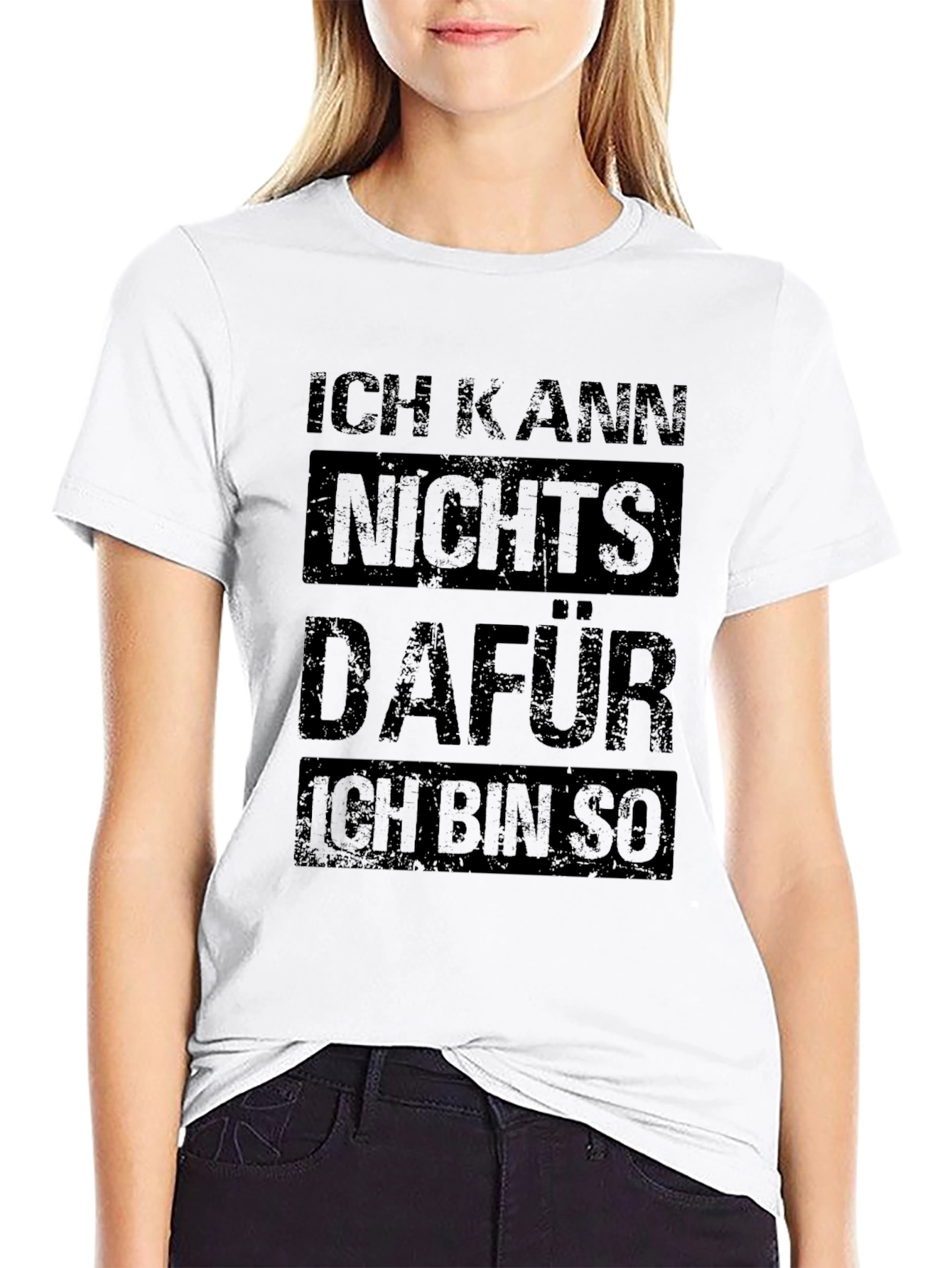 Ich Kann Nichts Dafur Graphic Black Tee
